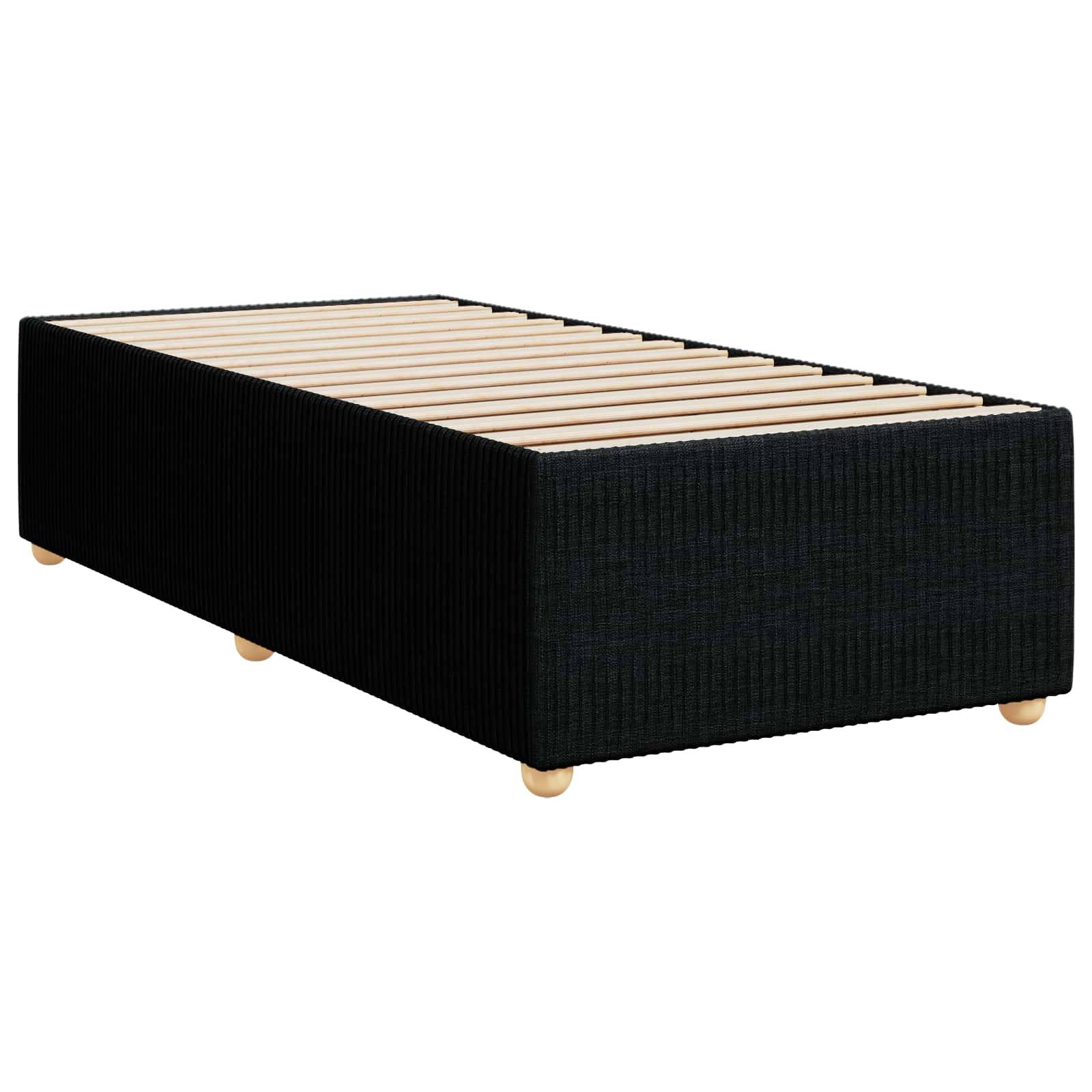 vidaXL Boxspringbett mit Matratze Schwarz 80 x 200 cm Stoff