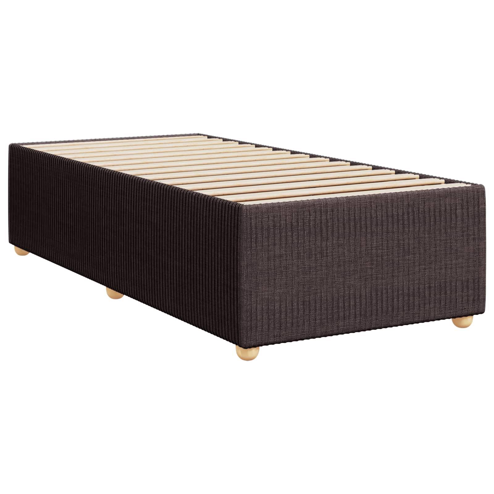 vidaXL Boxspringbett mit Matratze Dunkelbraun 90 x 190 cm Stoff