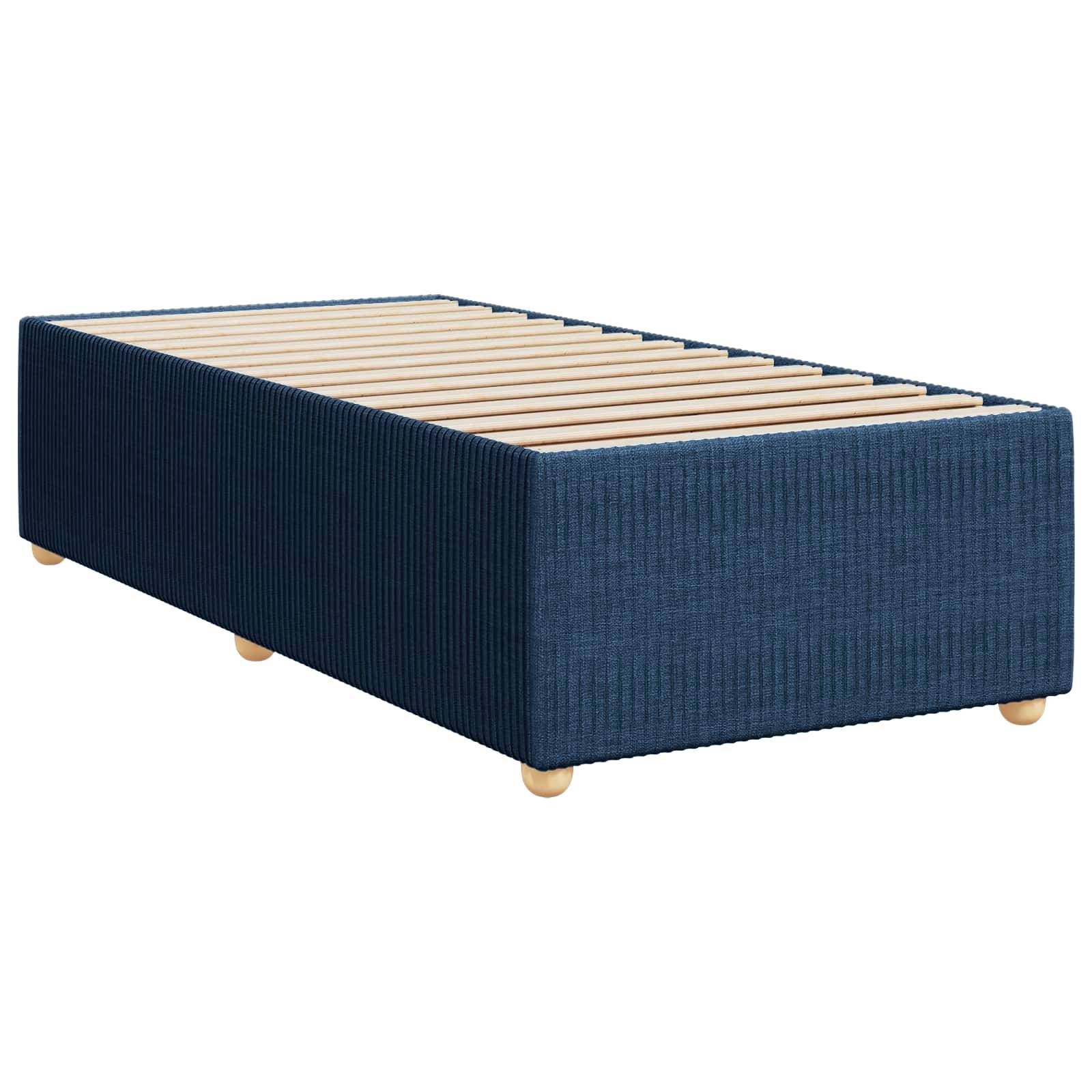 vidaXL Boxspringbett mit Matratze mit Kopfteil Blau 100 x 200 cm Stoff