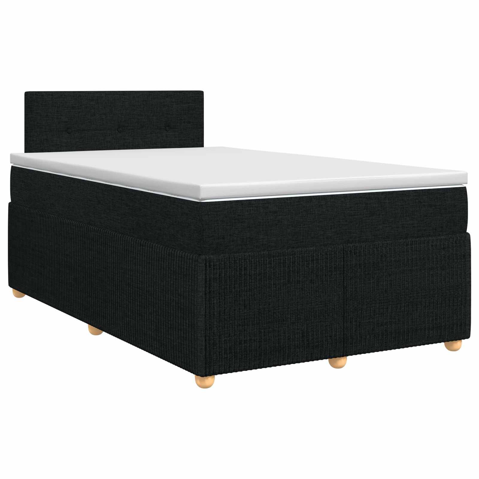vidaXL Boxspringbett mit Matratze Schwarz 120 x 190 cm Stoff