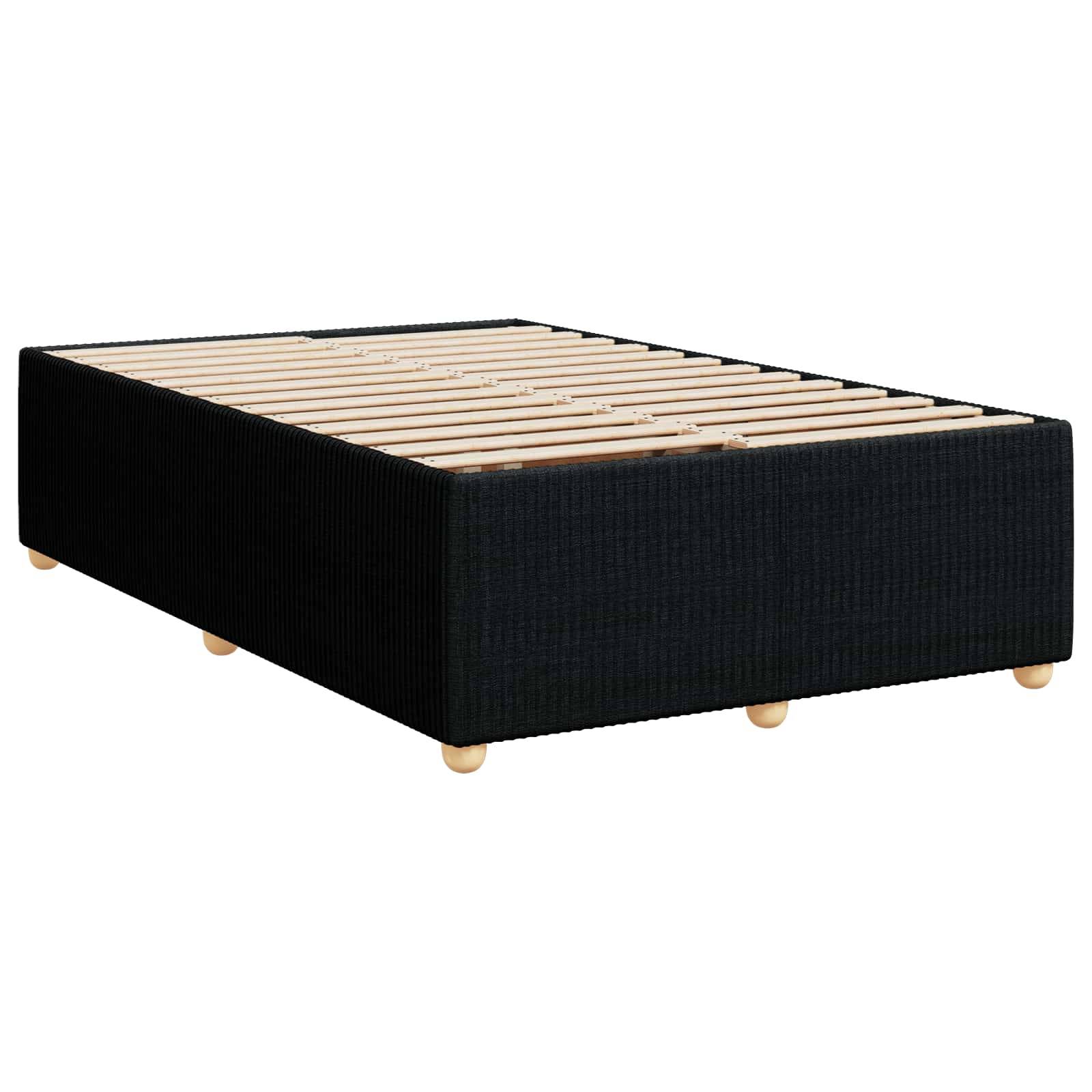vidaXL Boxspringbett mit Matratze Schwarz 120 x 190 cm Stoff