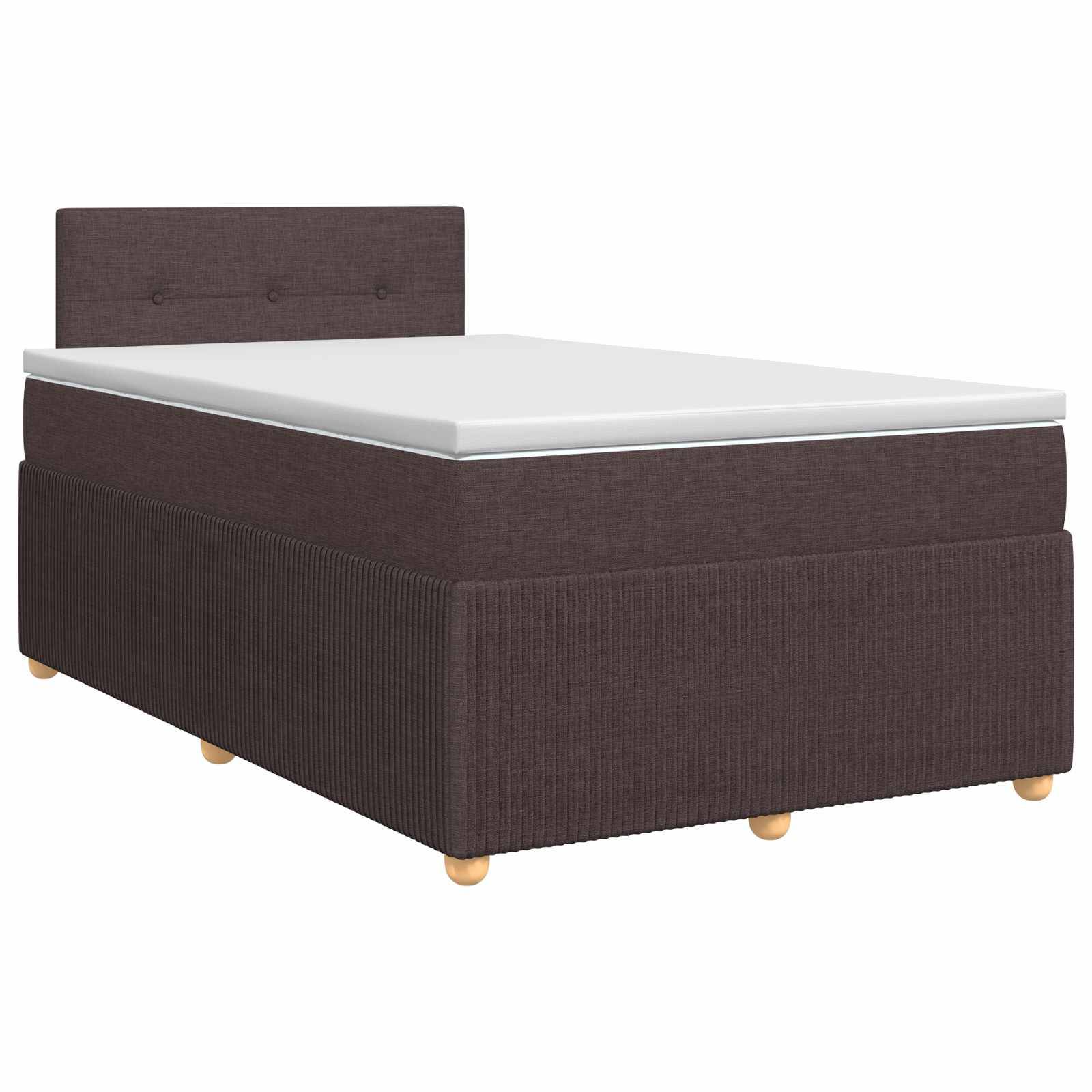 vidaXL Boxspringbett mit Matratze Dunkelbraun 120 x 190 cm Stoff