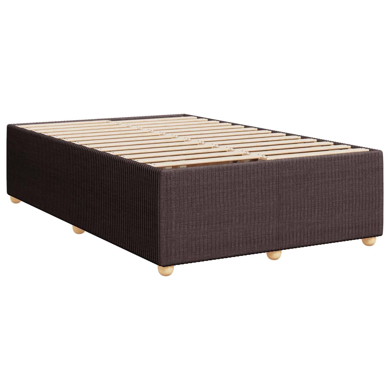 vidaXL Boxspringbett mit Matratze Dunkelbraun 120 x 200 cm Stoff