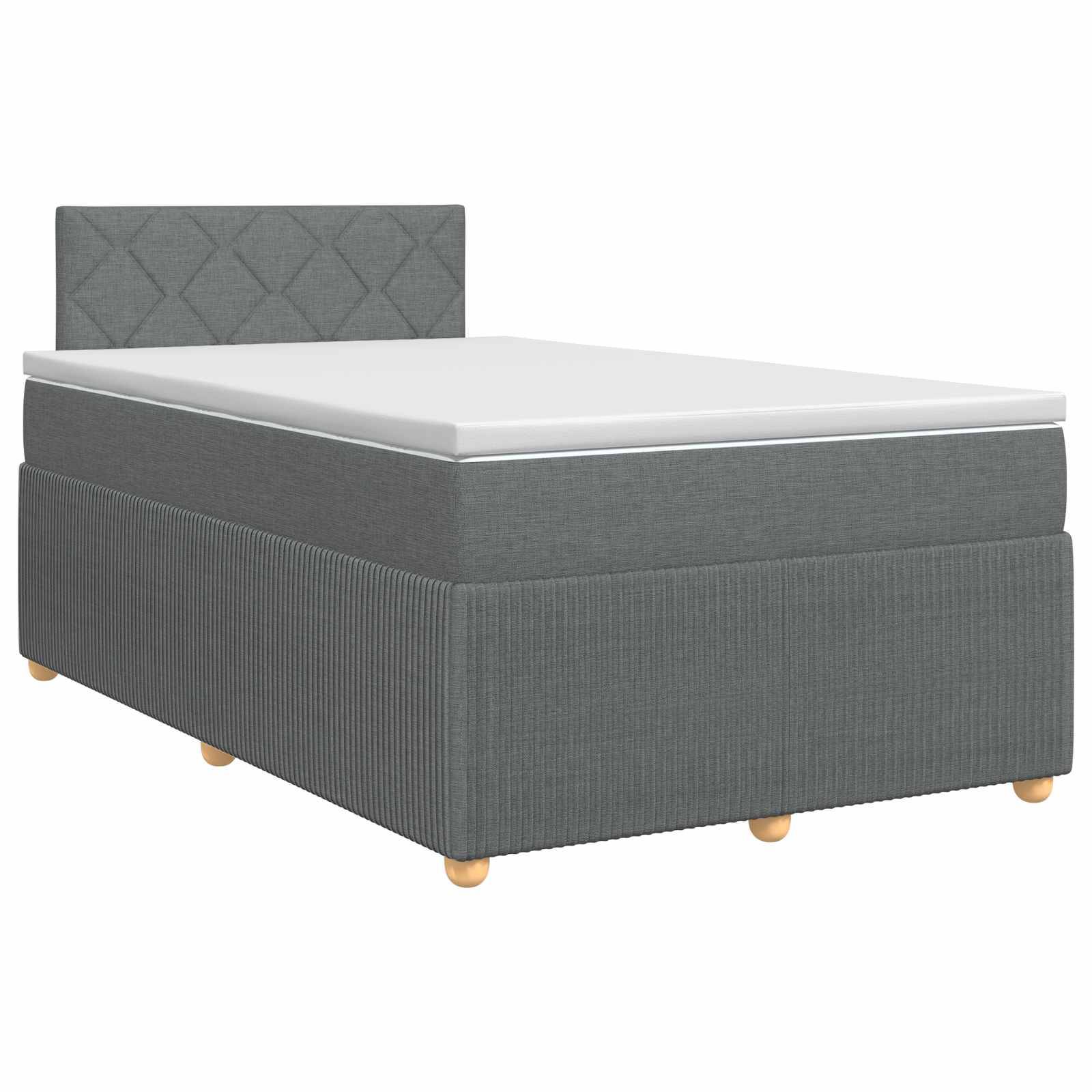 vidaXL Boxspringbett mit Matratze Dunkelgrau 120 x 190 cm Stoff