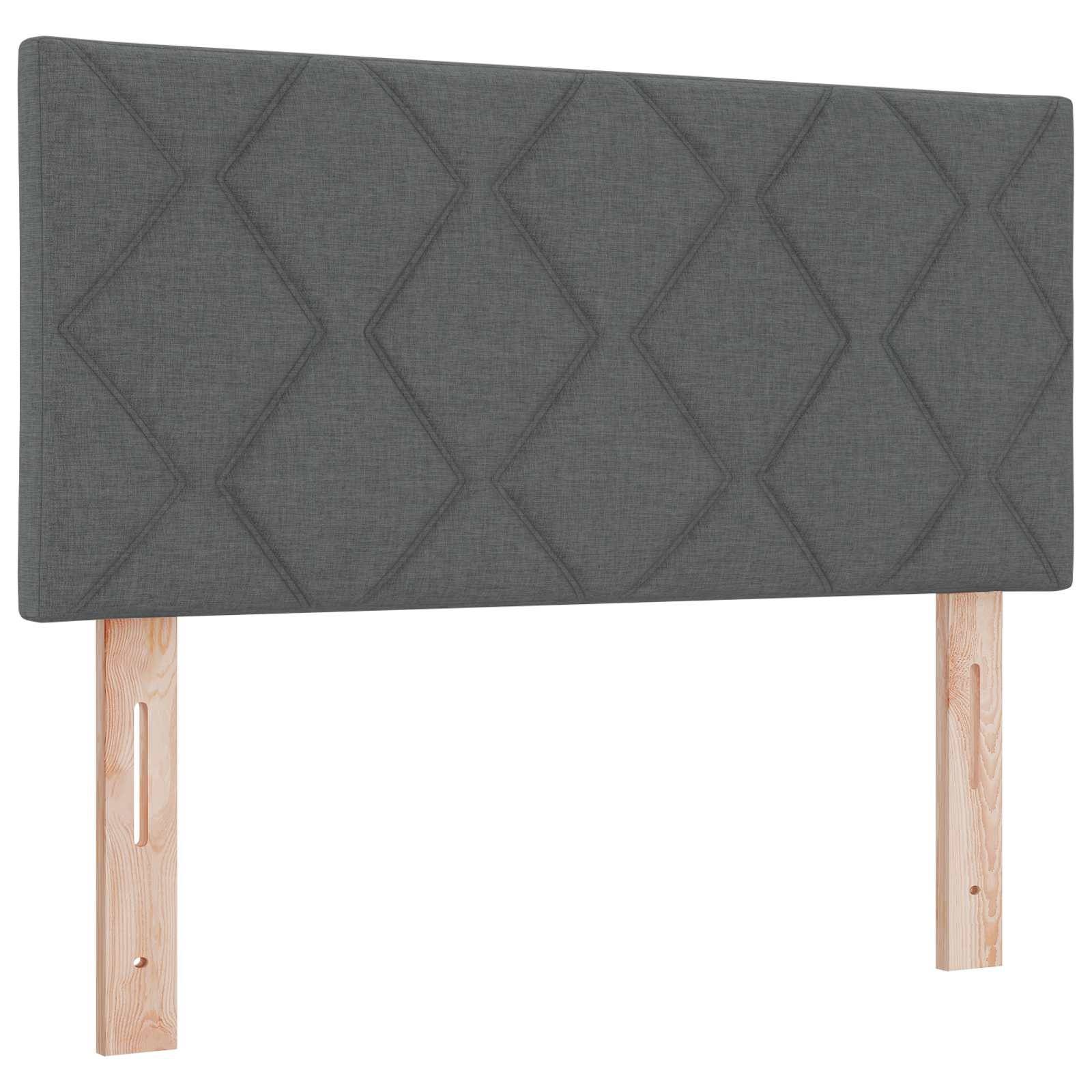 vidaXL LED-Speicherbett mit Matratze Dunkelgrau 90 x 200 cm Stoff
