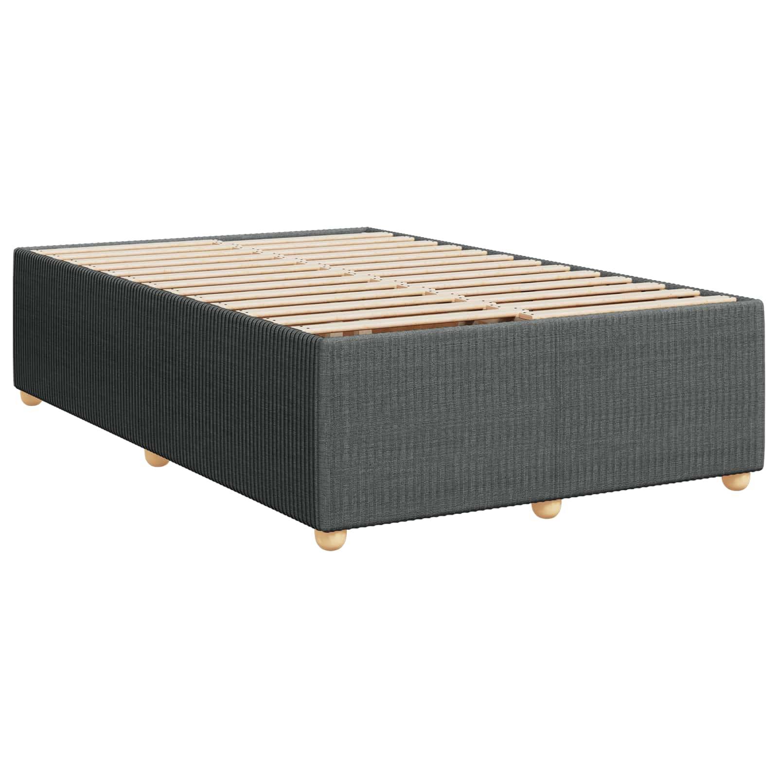 vidaXL Boxspringbett mit Matratze Dunkelgrau 120 x 200 cm Stoff