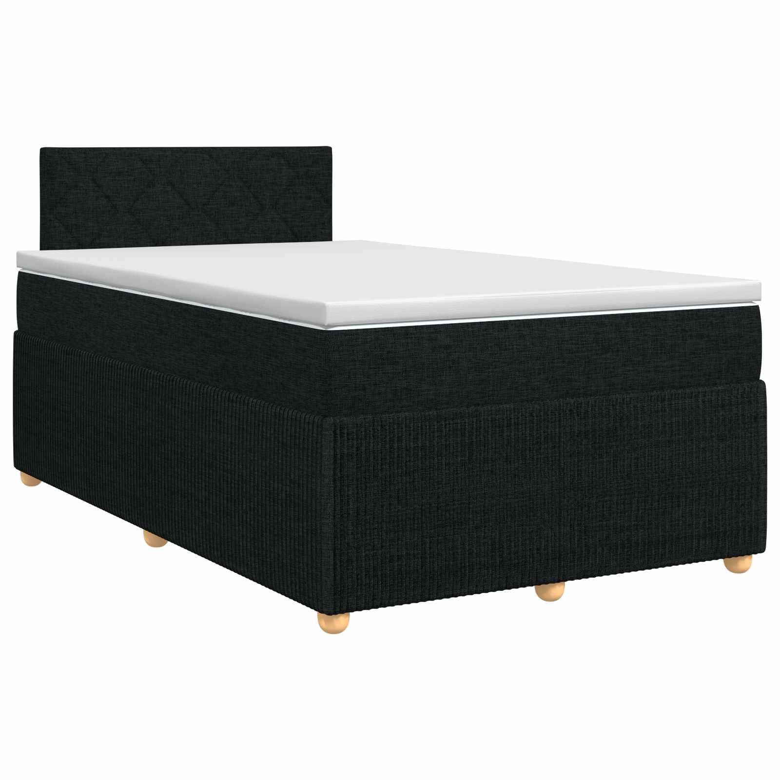 vidaXL Boxspringbett mit Matratze Schwarz 120 x 190 cm Stoff