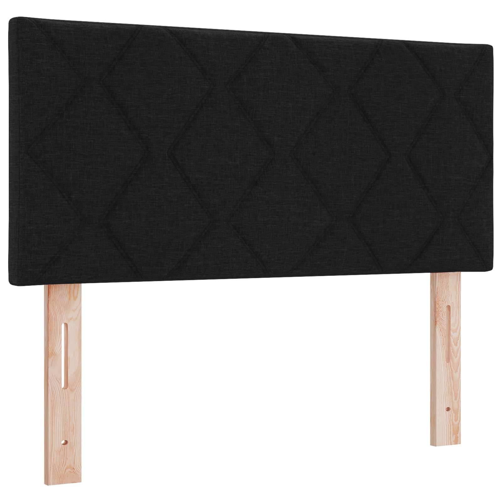 vidaXL Boxspringbett mit Matratze Schwarz 90 x 190 cm Stoff