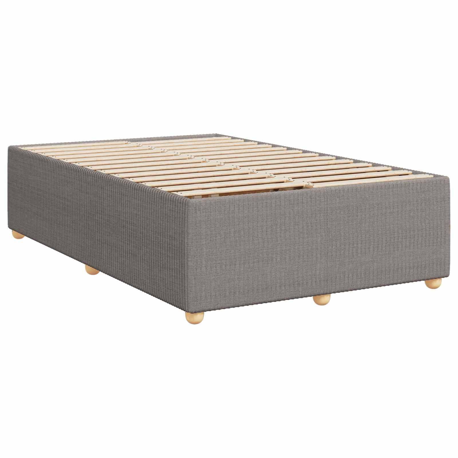 vidaXL Boxspringbett mit Matratze Taupe 120 x 200 cm Stoff