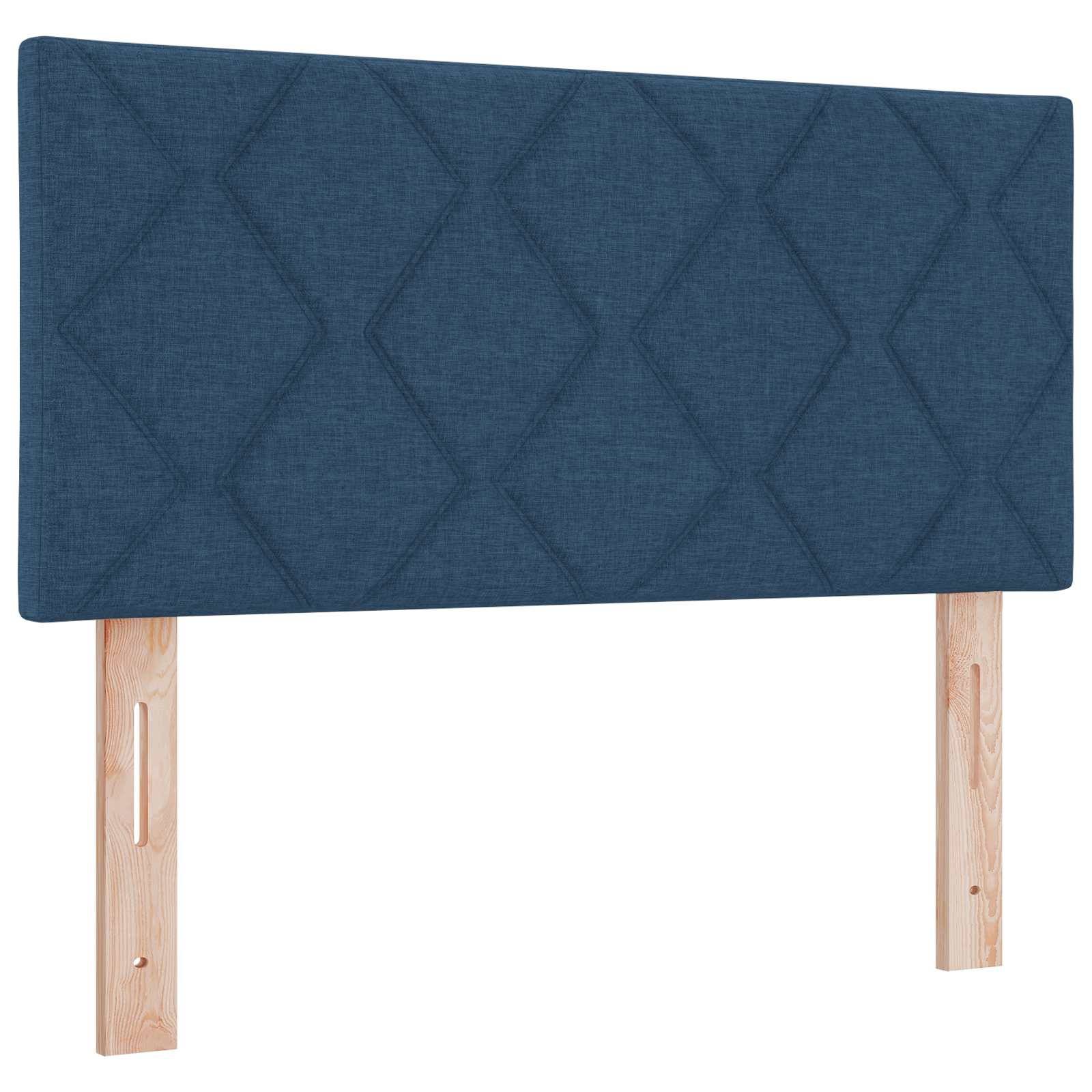 vidaXL Boxspringbett mit Matratze mit Kopfteil Blau 120 x 190 cm Stoff
