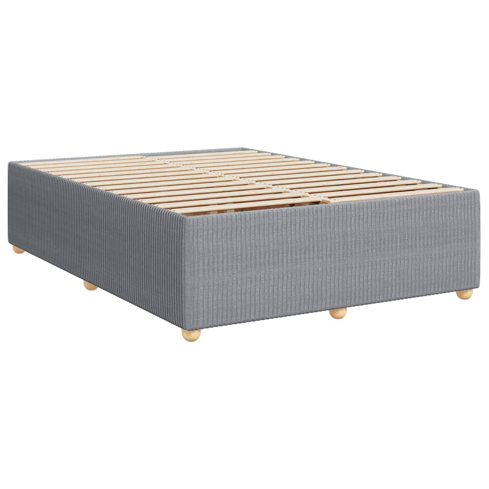 vidaXL Boxspringbett mit Matratze Hellgrau 140 x 190 cm Stoff