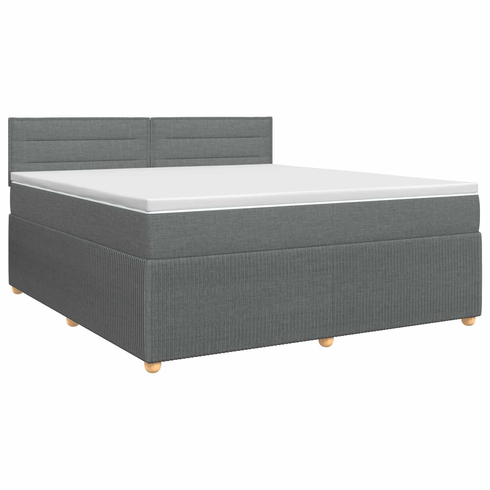 vidaXL Boxspringbett mit Matratze Dunkelgrau 140 x 200 cm Stoff