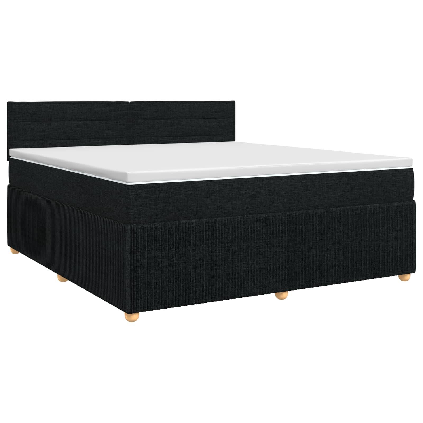 vidaXL Boxspringbett mit Matratze Schwarz 140 x 200 cm Stoff