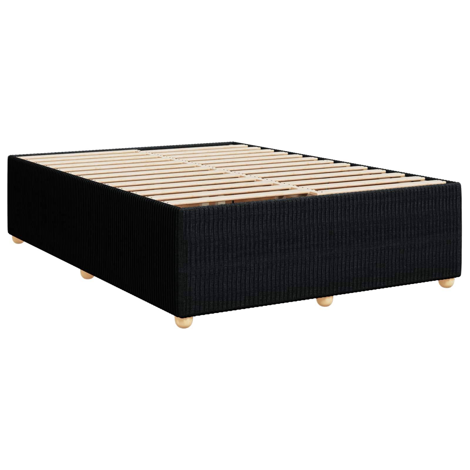 vidaXL Boxspringbett mit Matratze Schwarz 140 x 200 cm Stoff