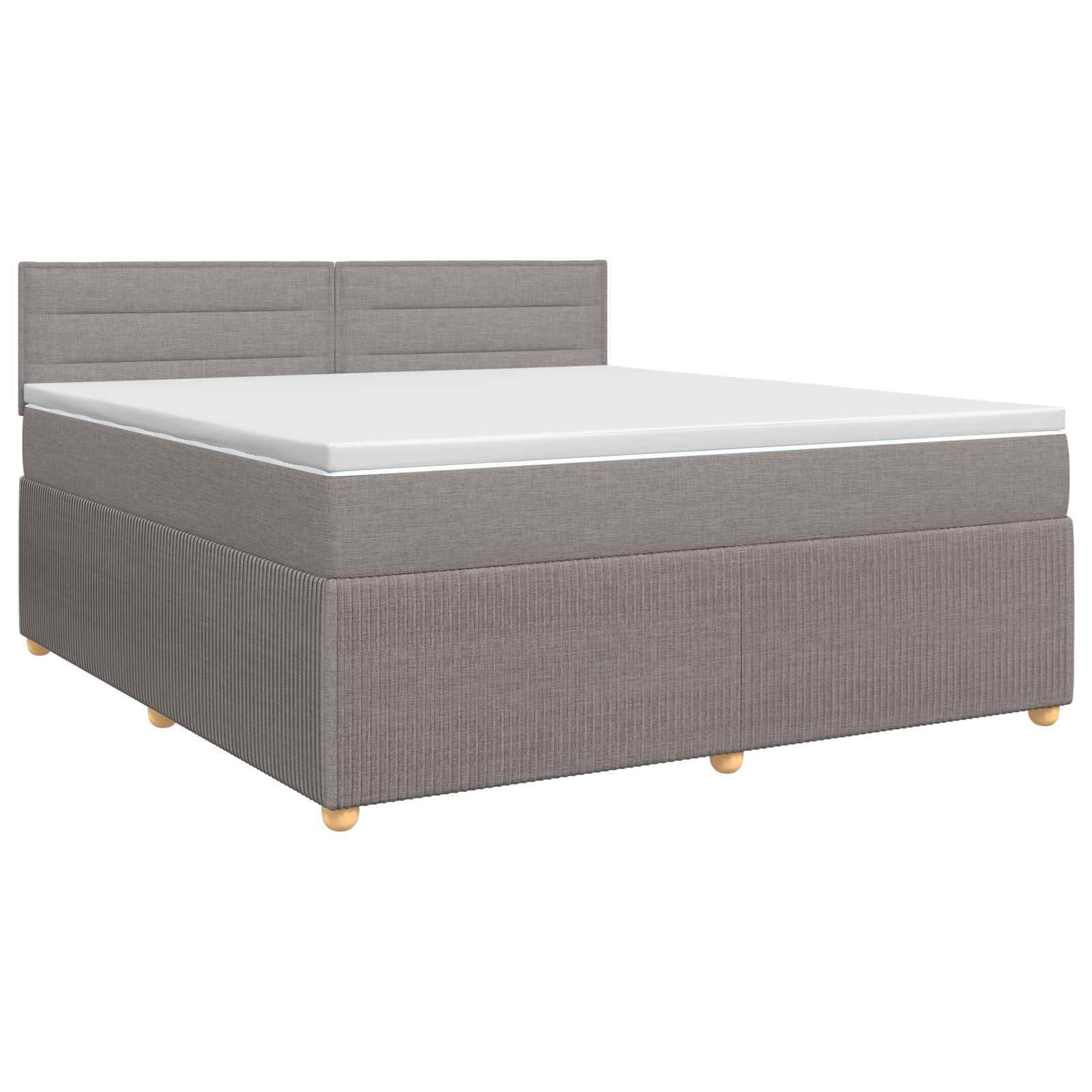 vidaXL Boxspringbett mit Matratze Taupe 140 x 190 cm Stoff