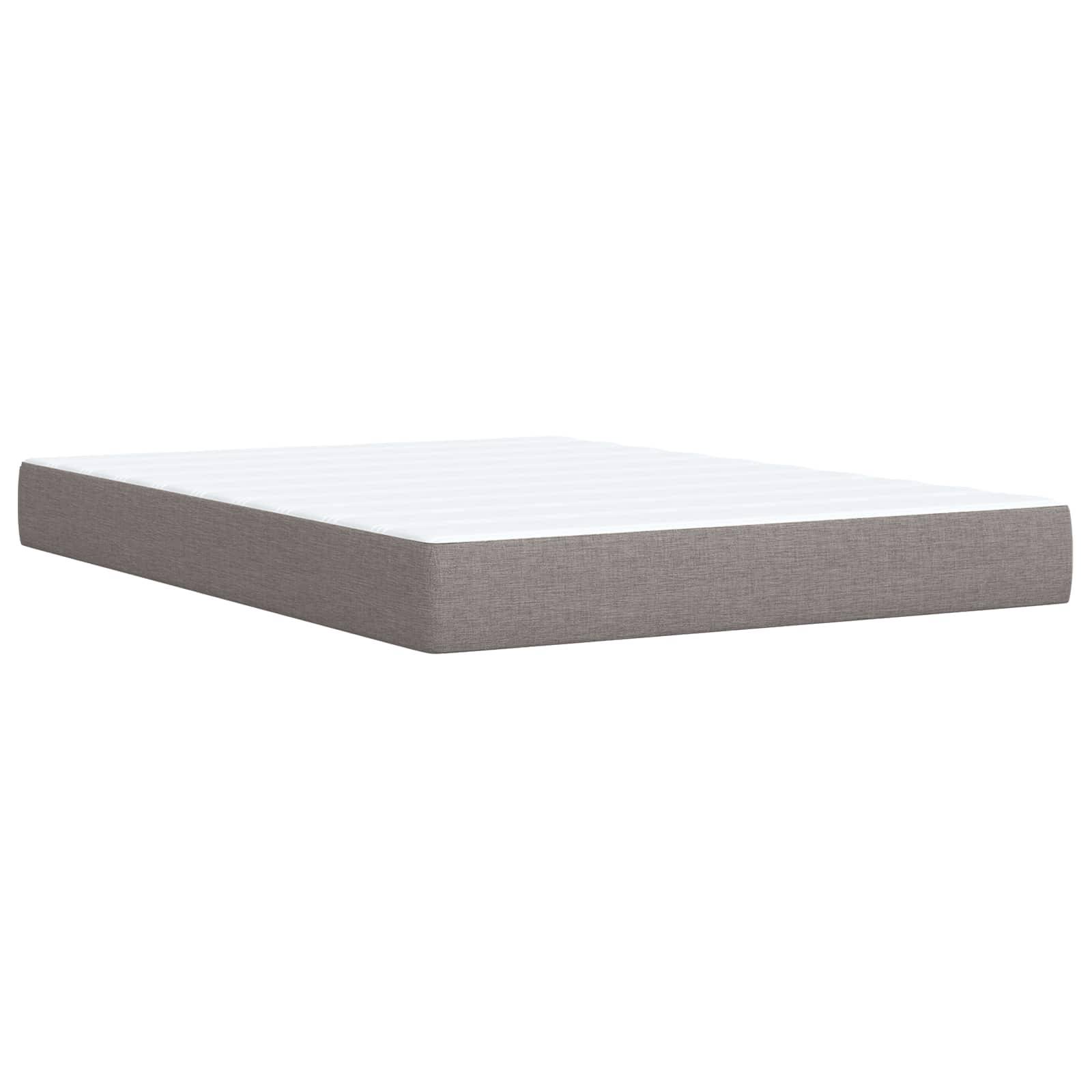 vidaXL Boxspringbett mit Matratze Taupe 140 x 190 cm Stoff