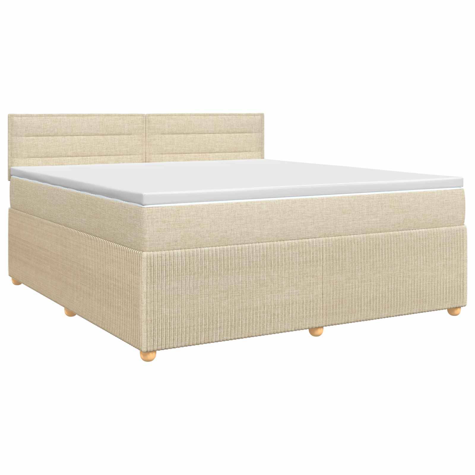 vidaXL Boxspringbett mit Matratze Creme 140 x 190 cm Stoff