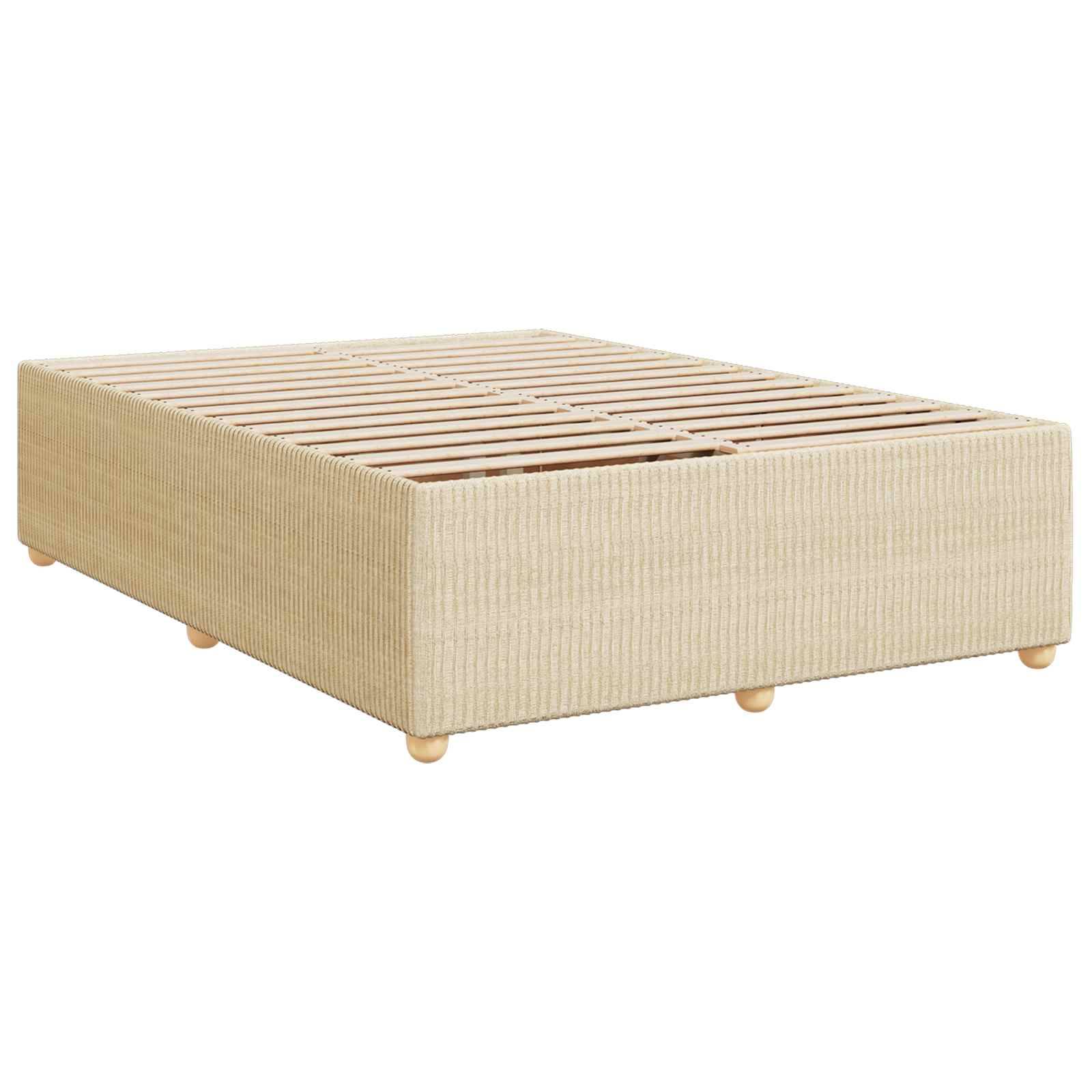 vidaXL Boxspringbett mit Matratze Creme 140 x 190 cm Stoff