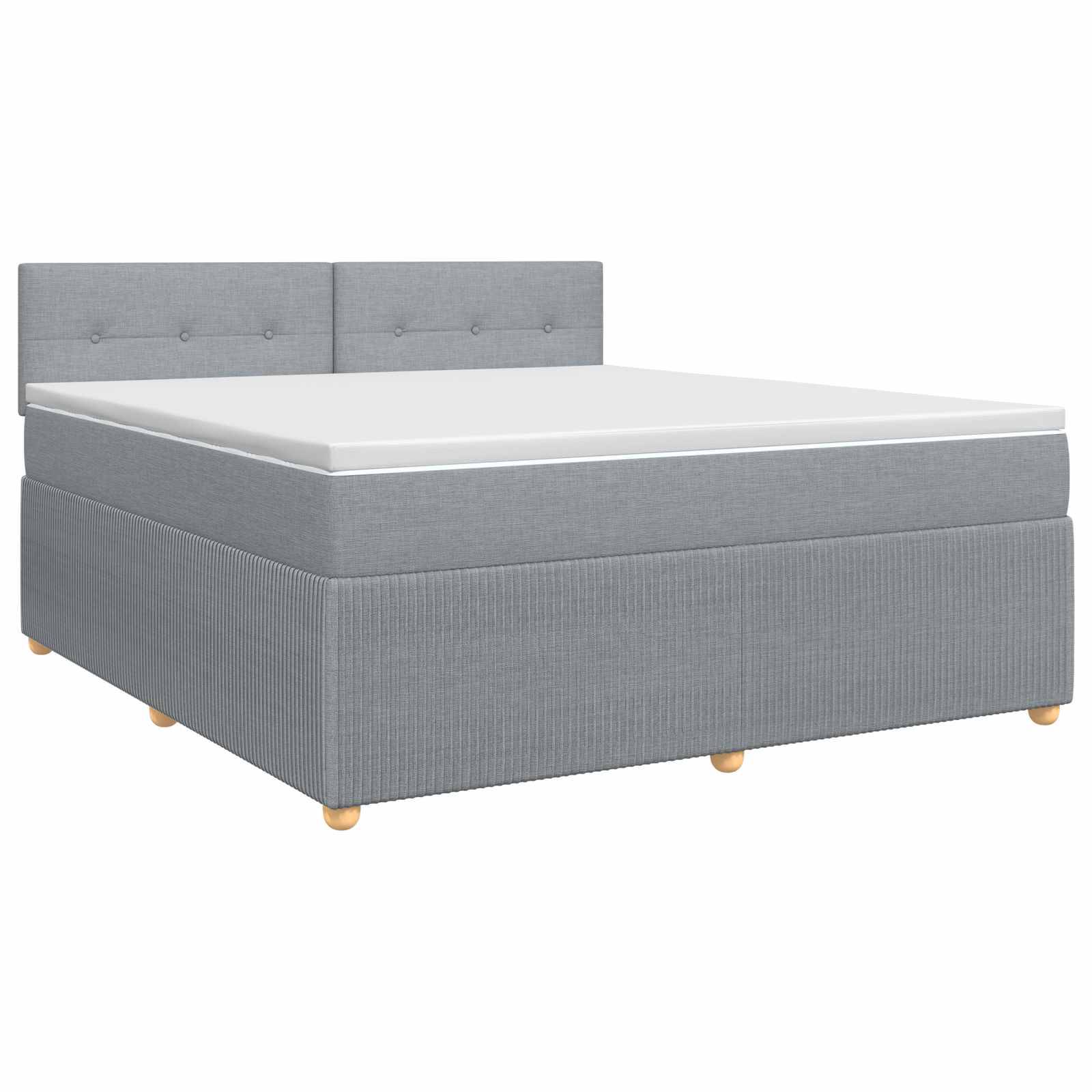 vidaXL Boxspringbett mit Matratze Hellgrau 140 x 190 cm Stoff