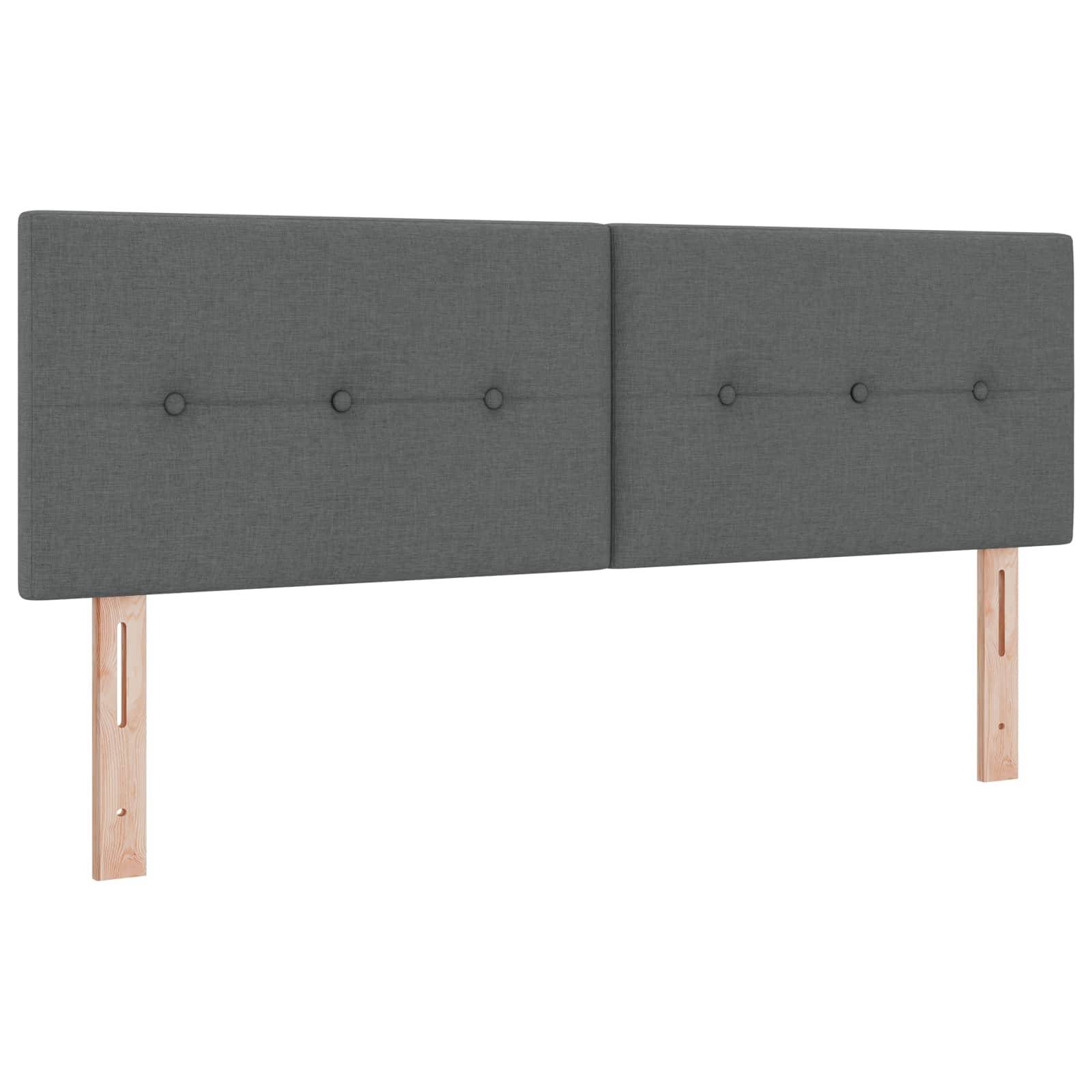 vidaXL Boxspringbett mit Matratze Dunkelgrau 160 x 200 cm Stoff