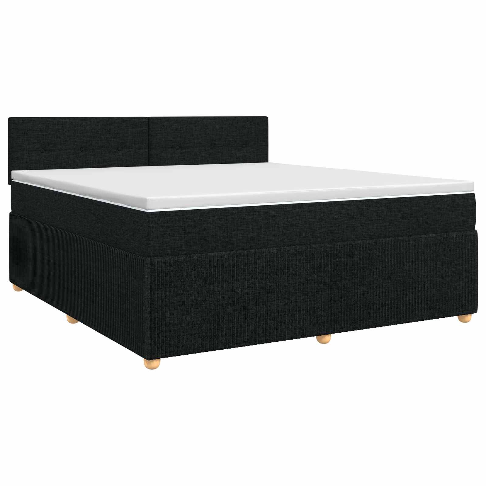 vidaXL Boxspringbett mit Matratze Schwarz 140 x 200 cm Stoff