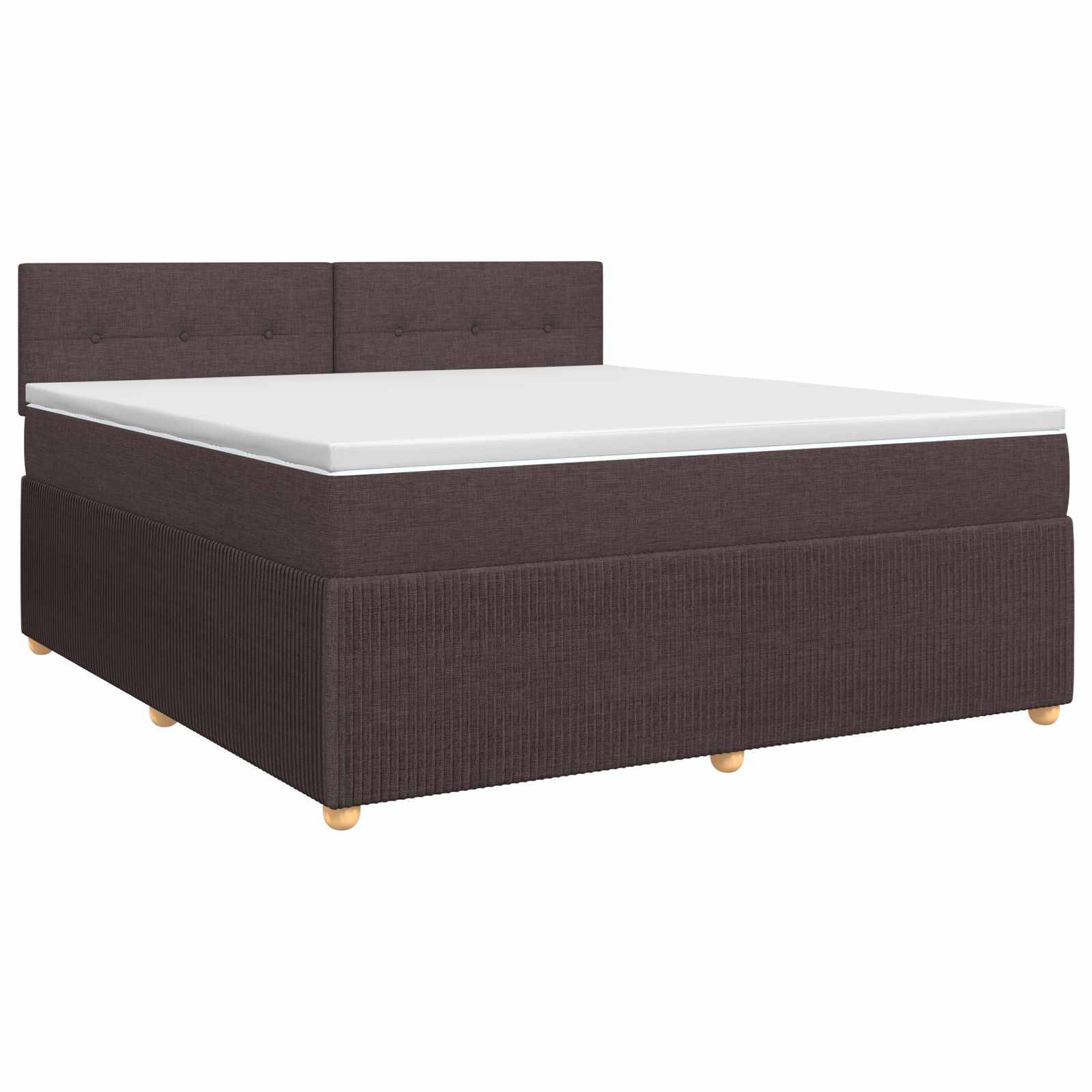 vidaXL Boxspringbett mit Matratze Dunkelbraun 140 x 190 cm Stoff