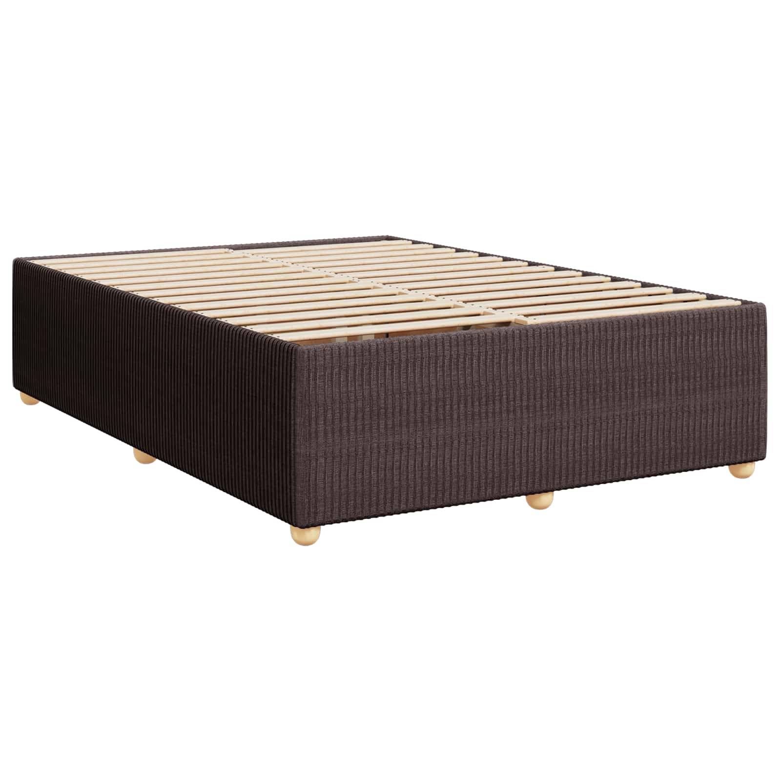 vidaXL Boxspringbett mit Matratze Dunkelbraun 140 x 190 cm Stoff