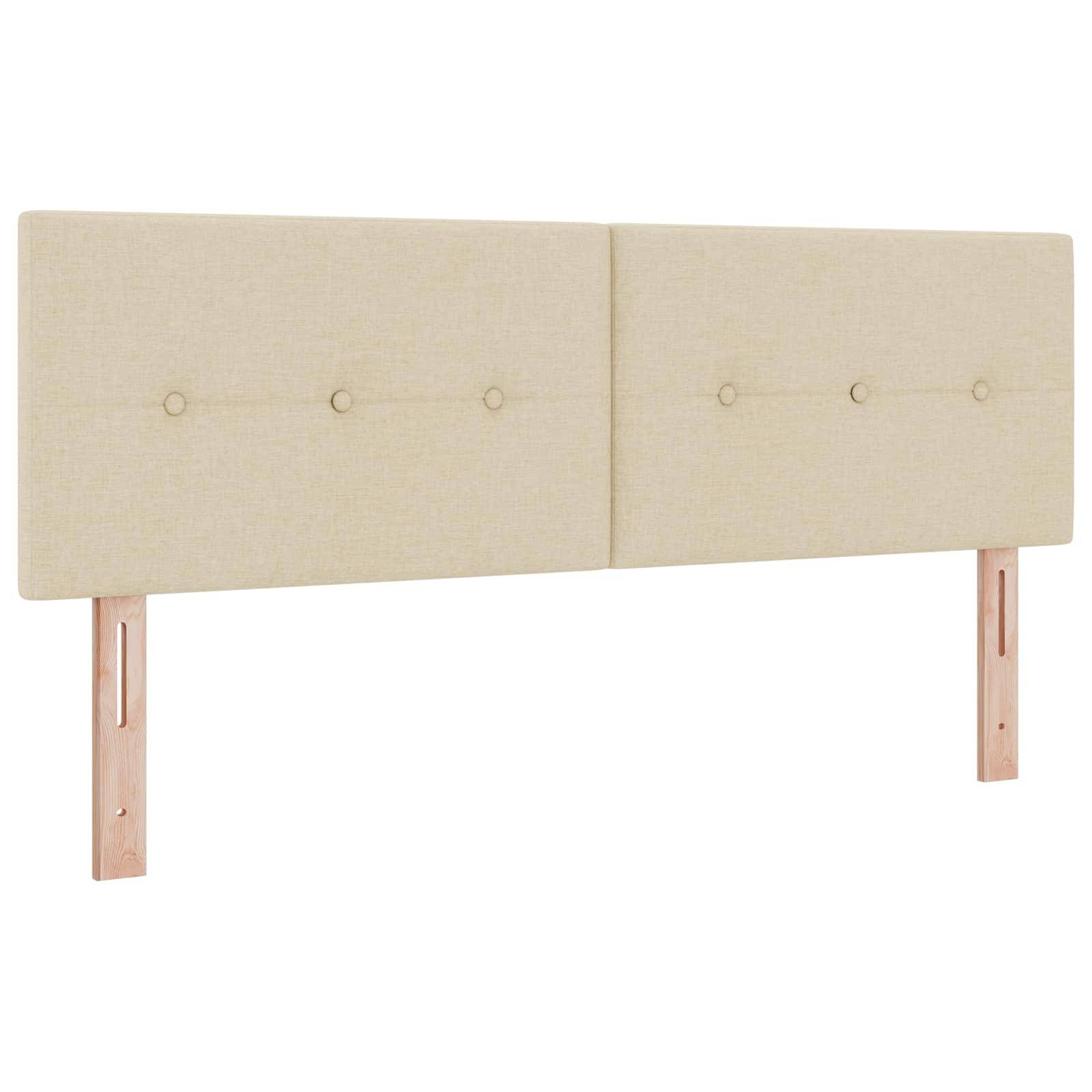 vidaXL Boxspringbett mit Matratze Creme 140 x 200 cm Stoff