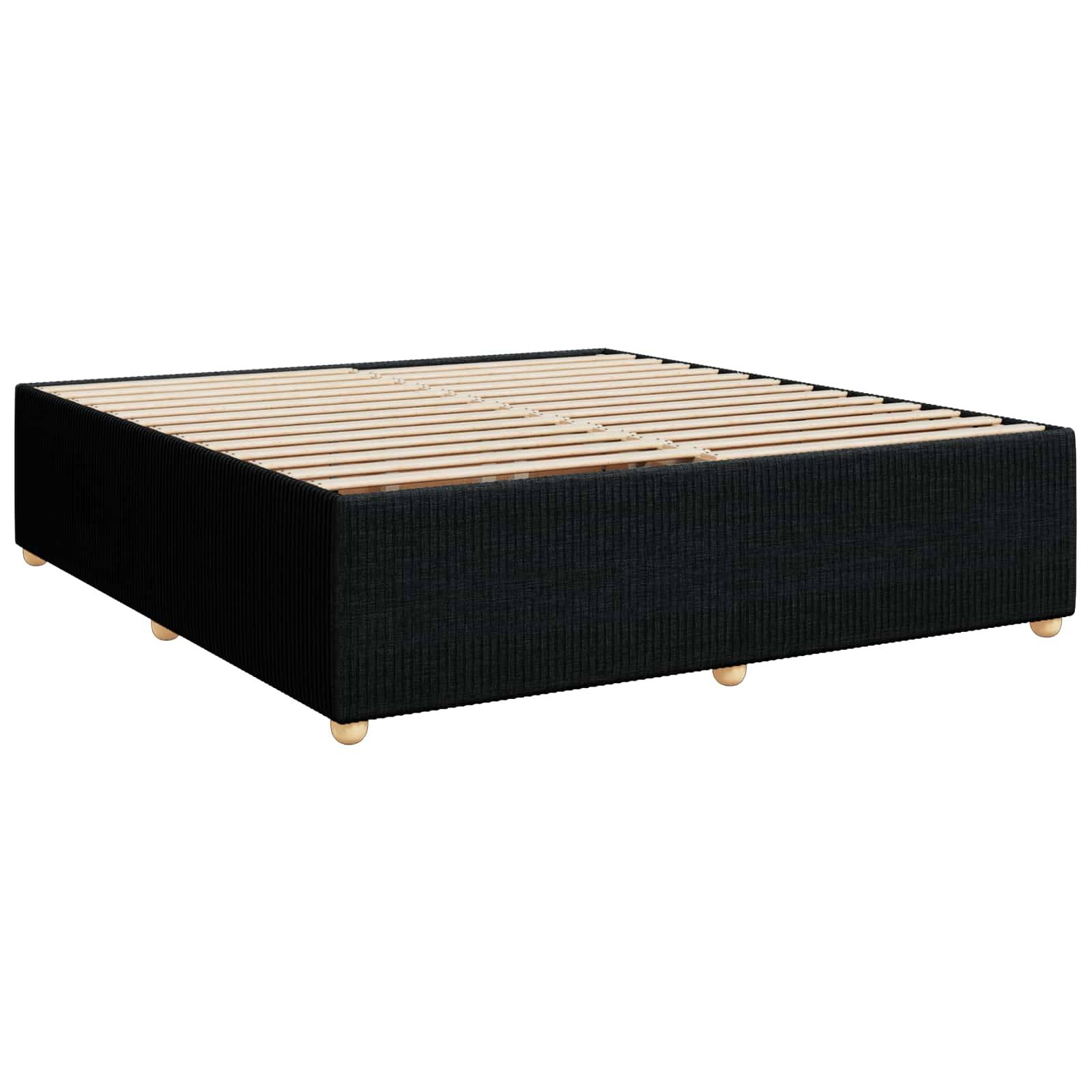 vidaXL LED Boxspringbett mit Matratze Schwarz 180 x 200 cm Stoff