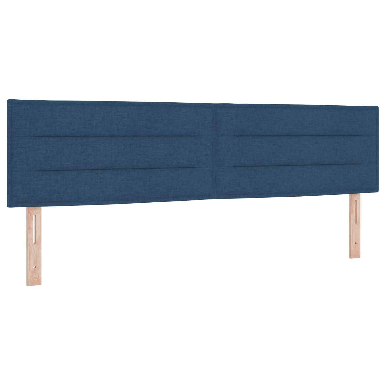vidaXL LED-Speicherbett mit Matratze Blau 180 x 200 cm Stoff