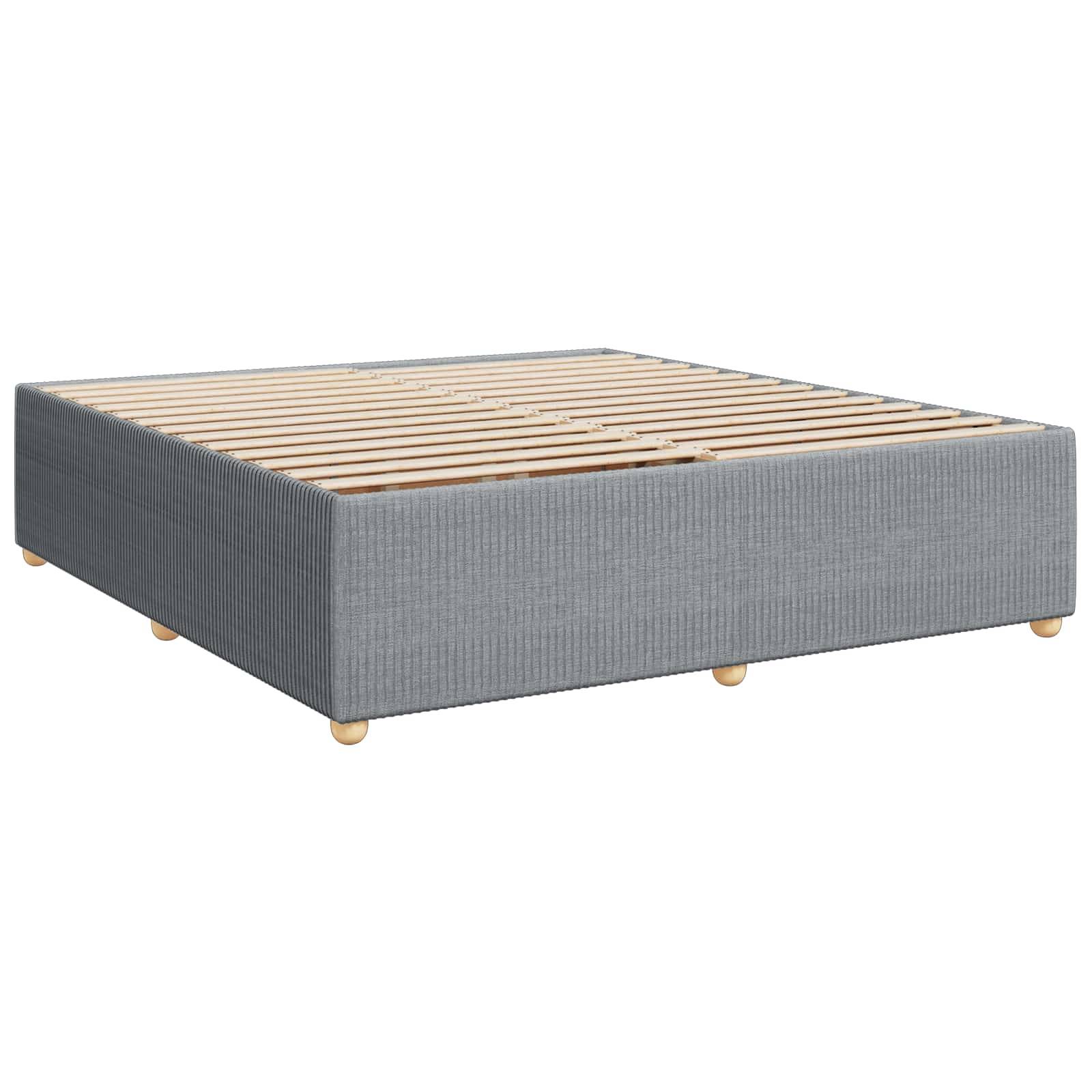 vidaXL Boxspringbett mit Matratze Hellgrau 200 x 200 cm Stoff