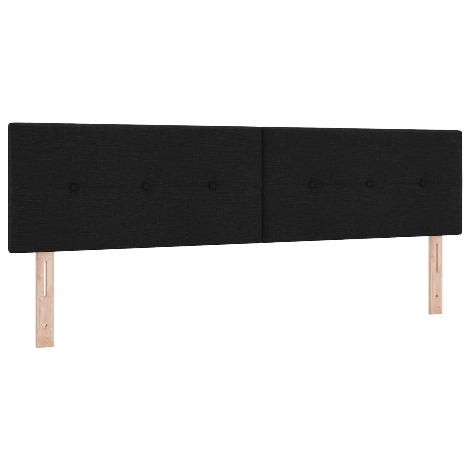 vidaXL Boxspringbett mit Matratze und LED Schwarz 180 x 200 cm Stoff