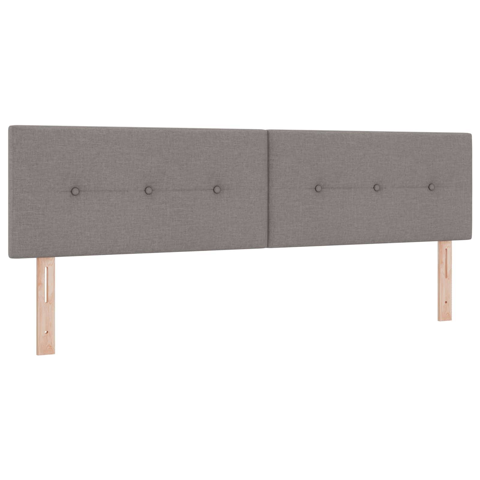 vidaXL Ottoman Bett mit Matratze mit Kopfteil 2 Stk. Taupe Stoff