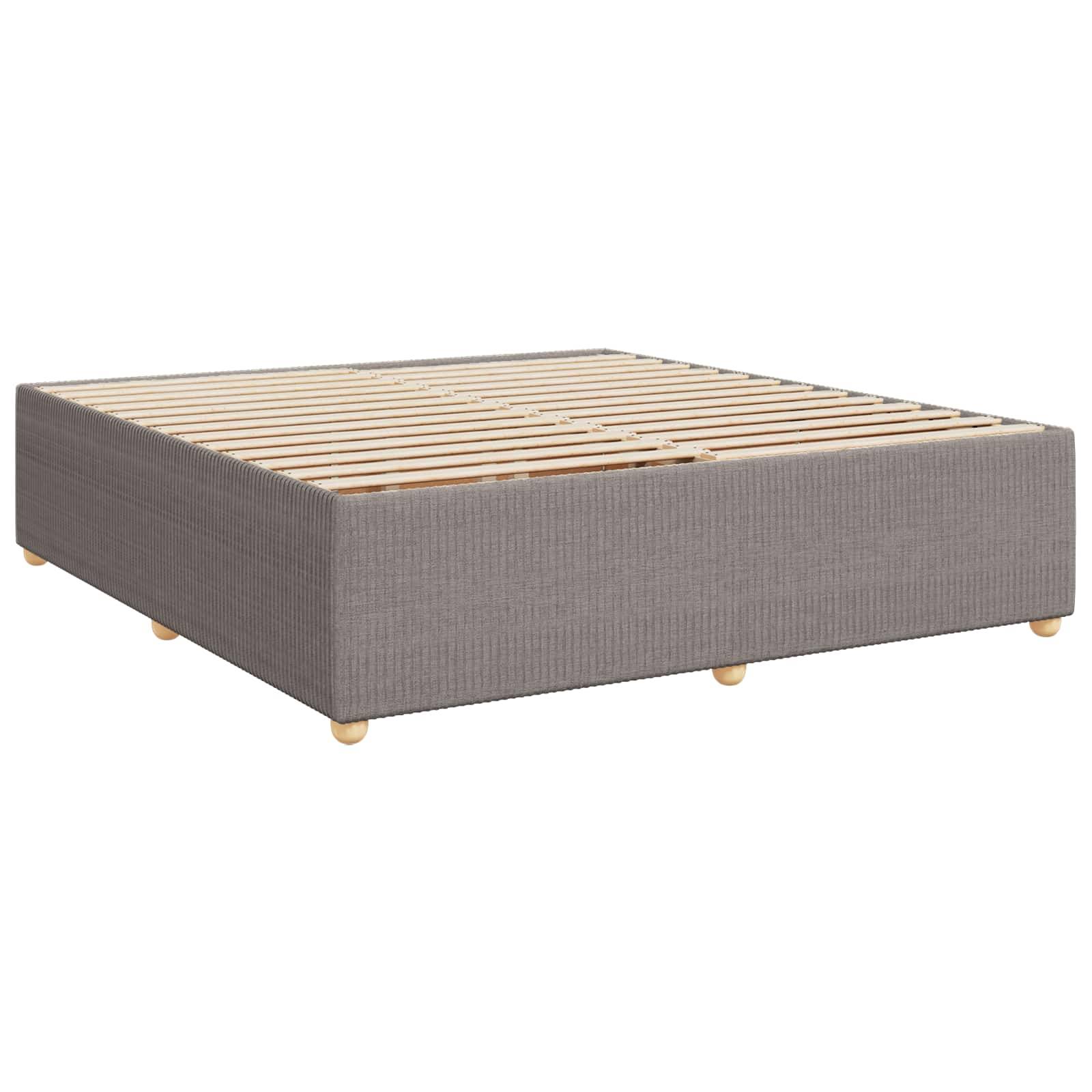 vidaXL Boxspringbett mit Matratze Taupe 200 x 200 cm Stoff