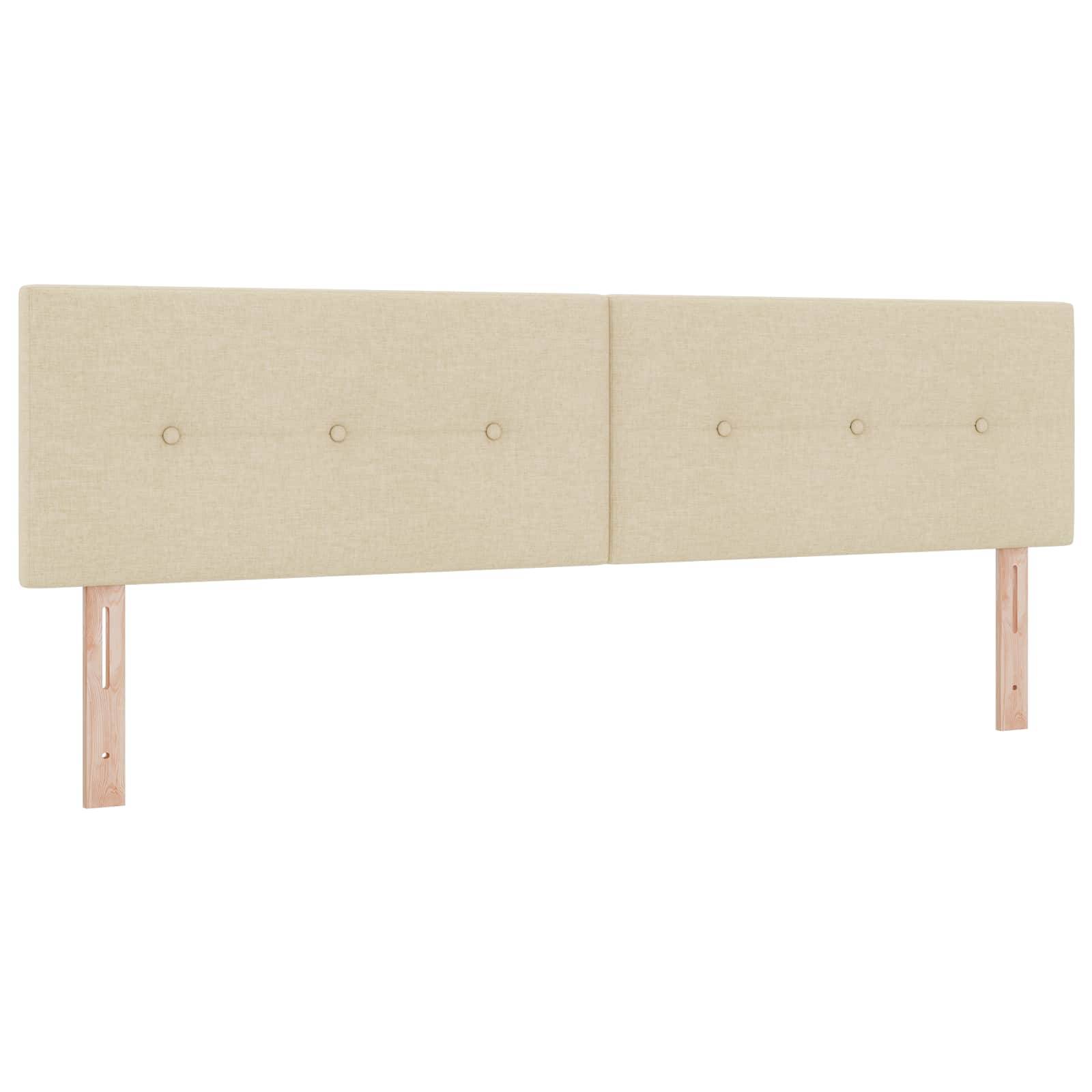 vidaXL Boxspringbett mit Matratze Creme 180 x 200 cm Stoff