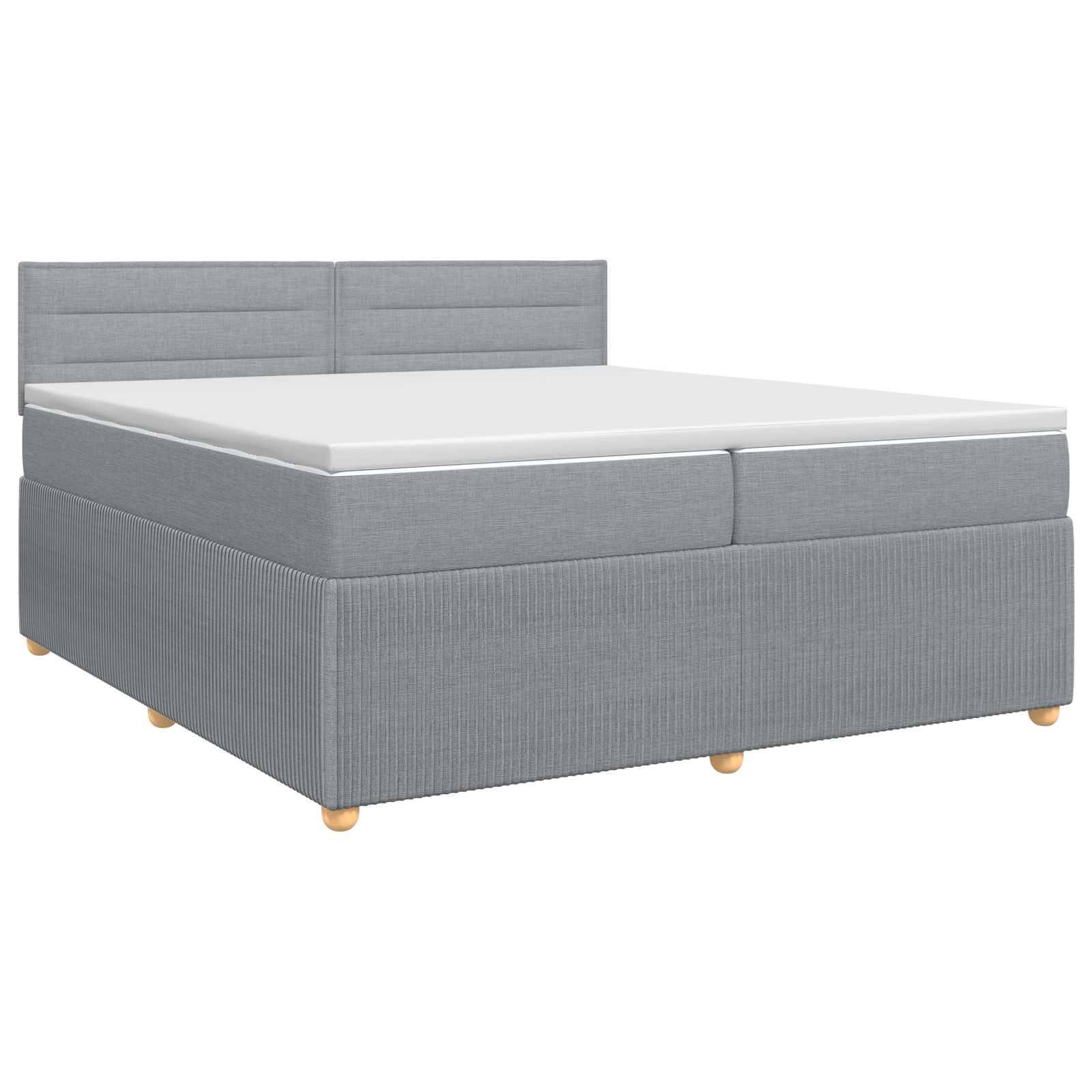 vidaXL Boxspringbett mit Matratze Hellgrau 200 x 200 cm Stoff