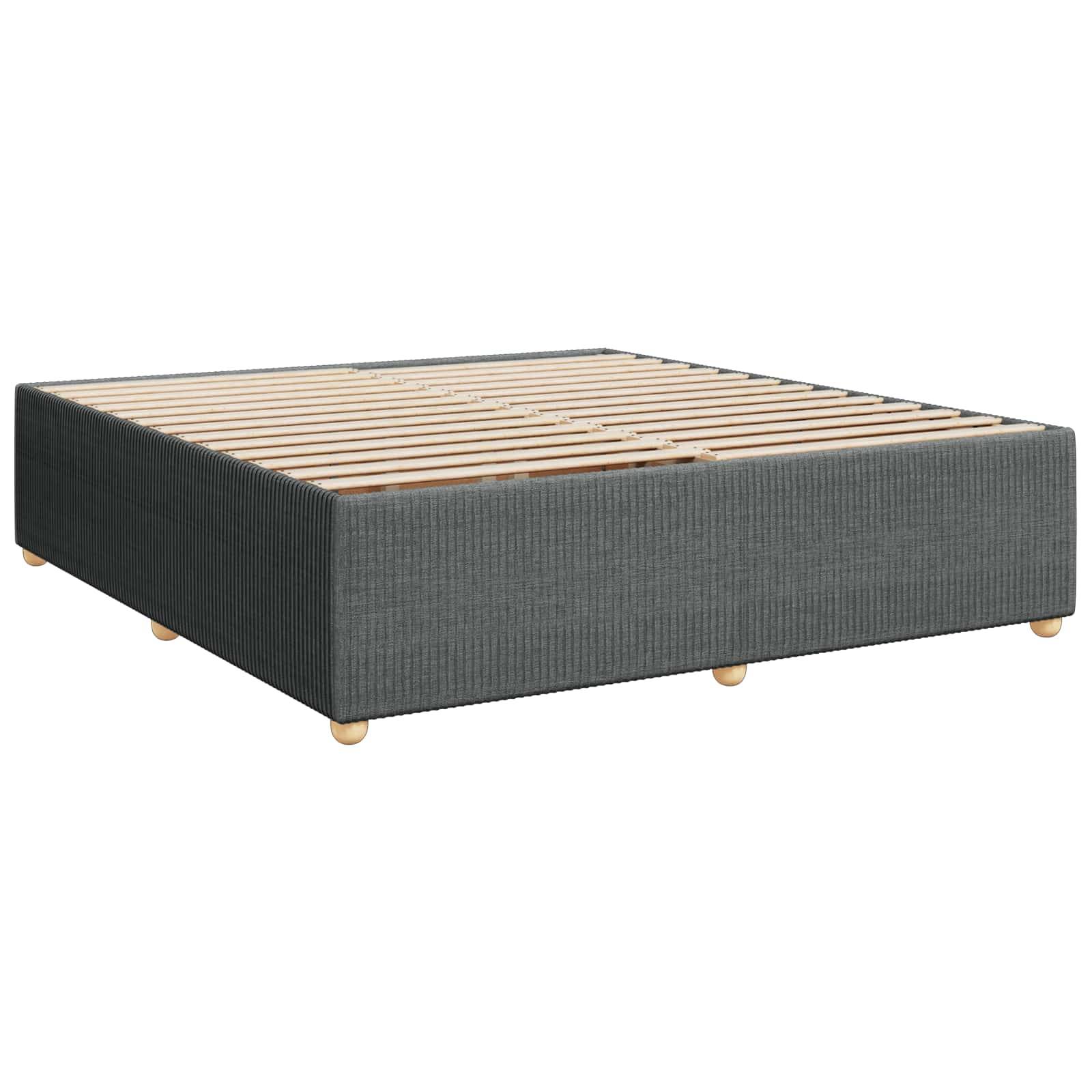vidaXL LED Boxspringbett mit Matratze Dunkelgrau 160 x 200 cm Stoff