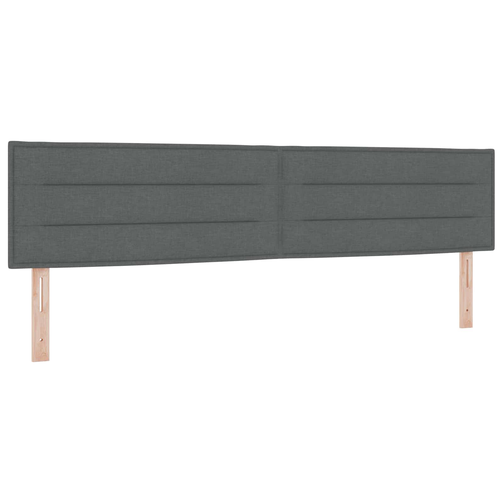 vidaXL Boxspringbett mit Matratze und LED Dunkelgrau 200 x 200 cm
