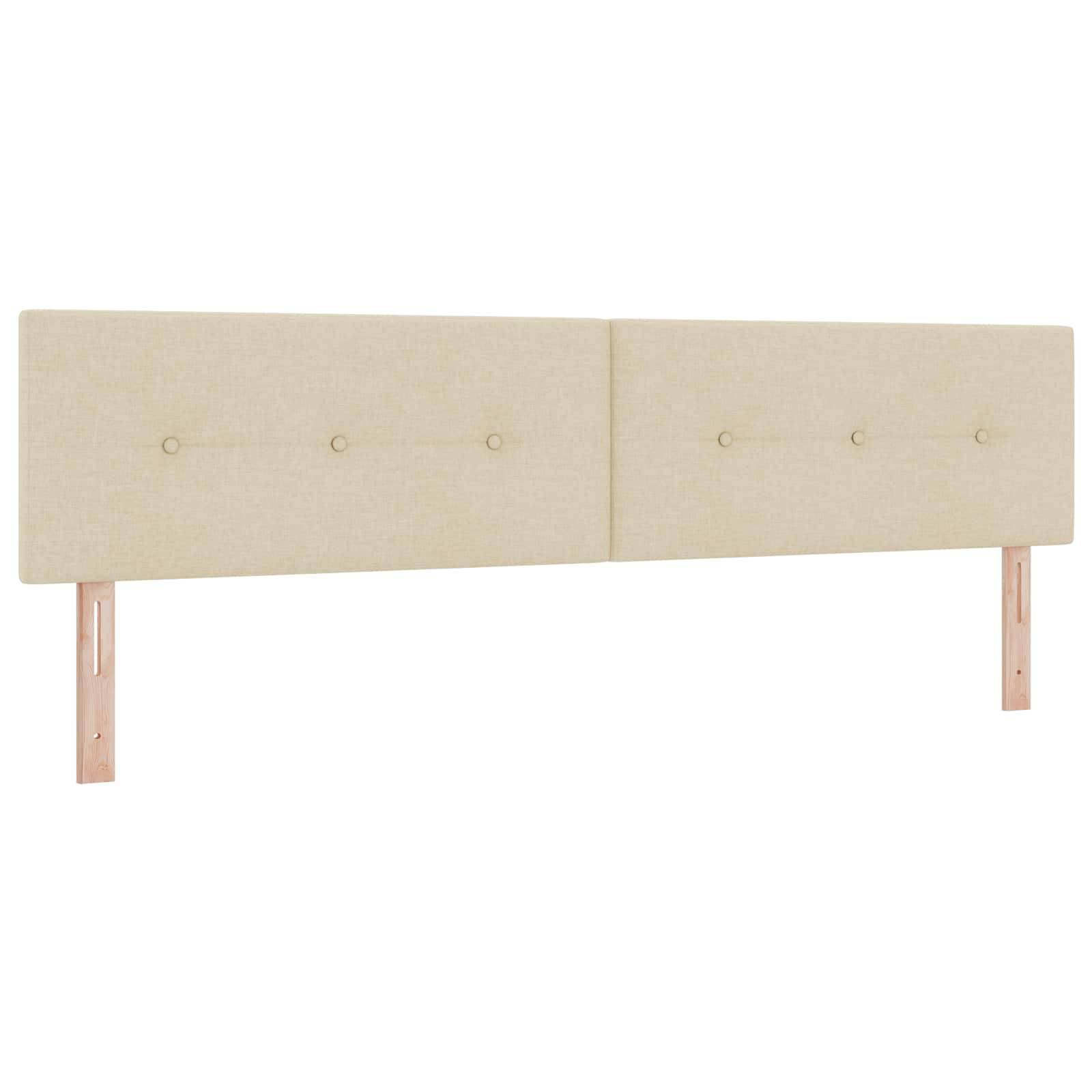 vidaXL Boxspringbett mit Matratze Creme 200 x 200 cm Stoff