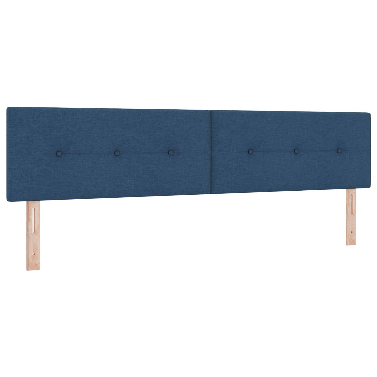vidaXL Aufbewahrungsbett mit Kopfteil 2 Stk. Blau Kunstleder