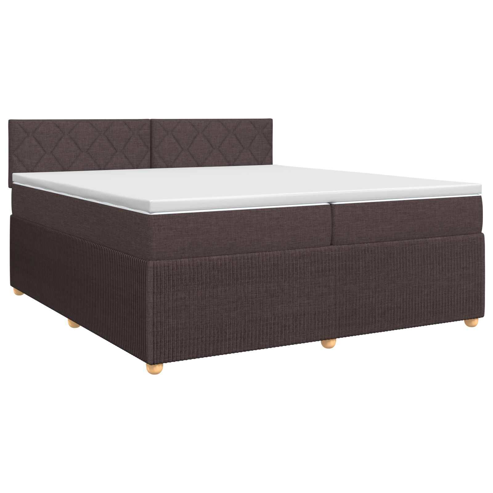 vidaXL Boxspringbett mit Matratze Dunkelbraun 200 x 200 cm Stoff