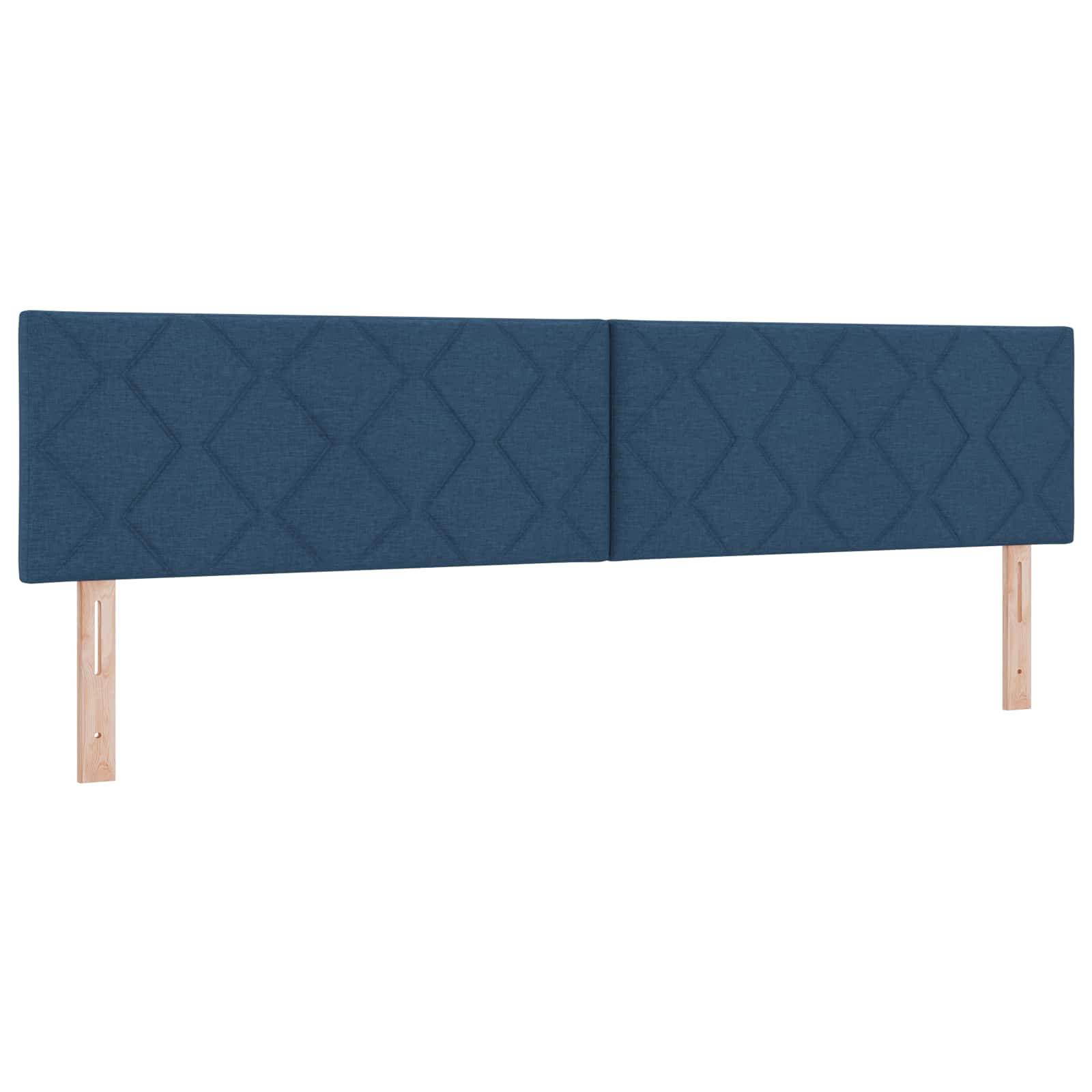 vidaXL Ottoman Bett mit Matratze mit Kopfteil 2 Stk. Blau Stoff