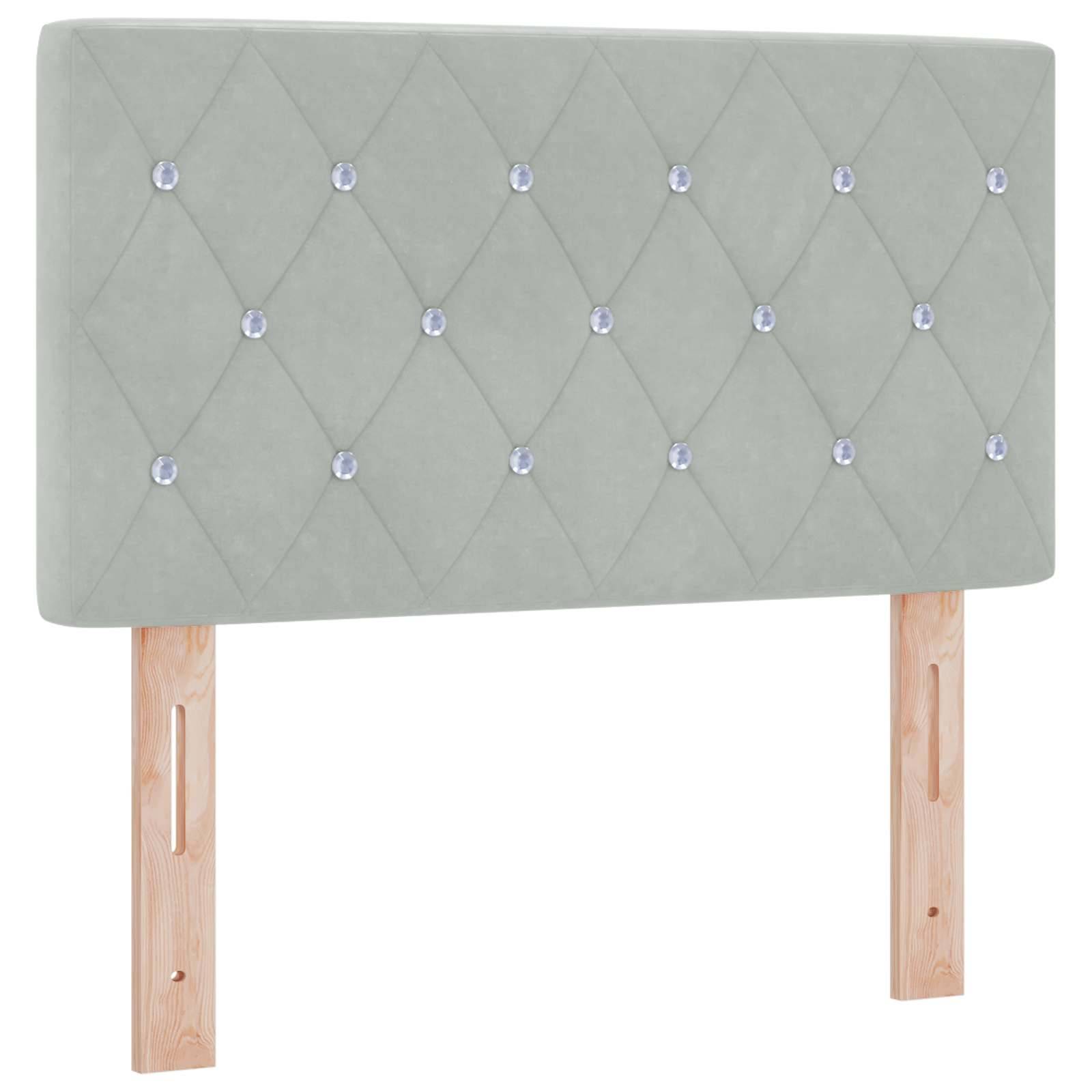 vidaXL Ottoman-Bett mit Matratze und LED Hellgrau 80 x 200 cm Samt