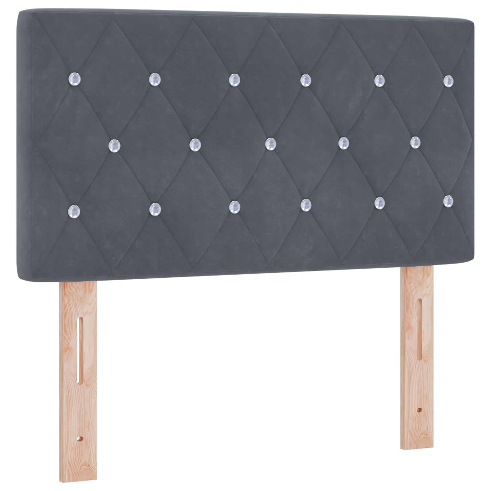 vidaXL Ottoman Bett mit Matratze Dunkelgrau 80 x 200 cm Samt