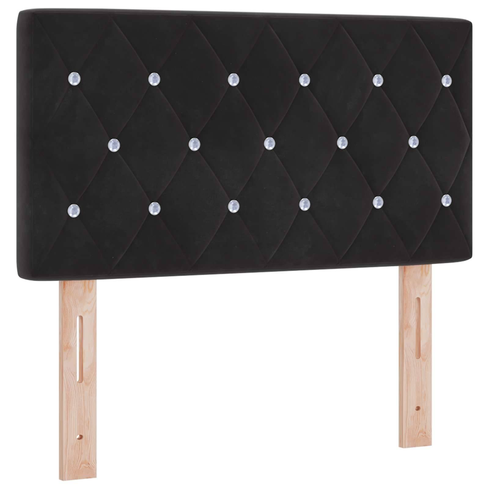 vidaXL Ottoman-Bett mit Matratze und LED Schwarz 80 x 200 cm Samt