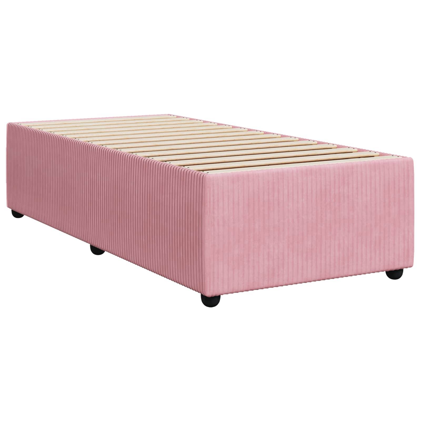 vidaXL Boxspringbett mit Matratze mit Kopfteil Rosa 80 x 200 cm Samt