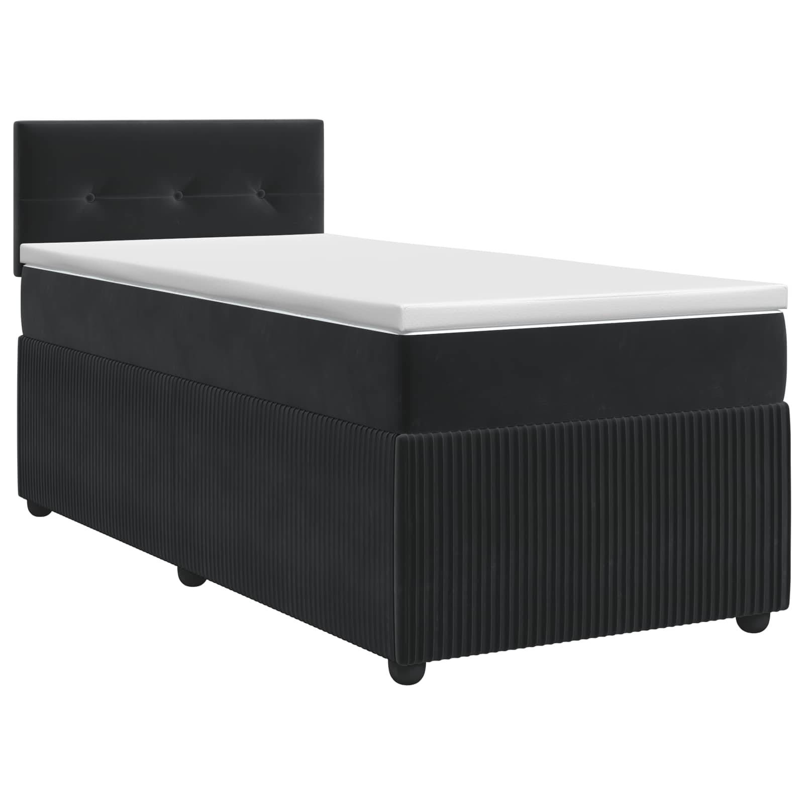vidaXL Boxspringbett mit Matratze Schwarz 90 x 200 cm Samt