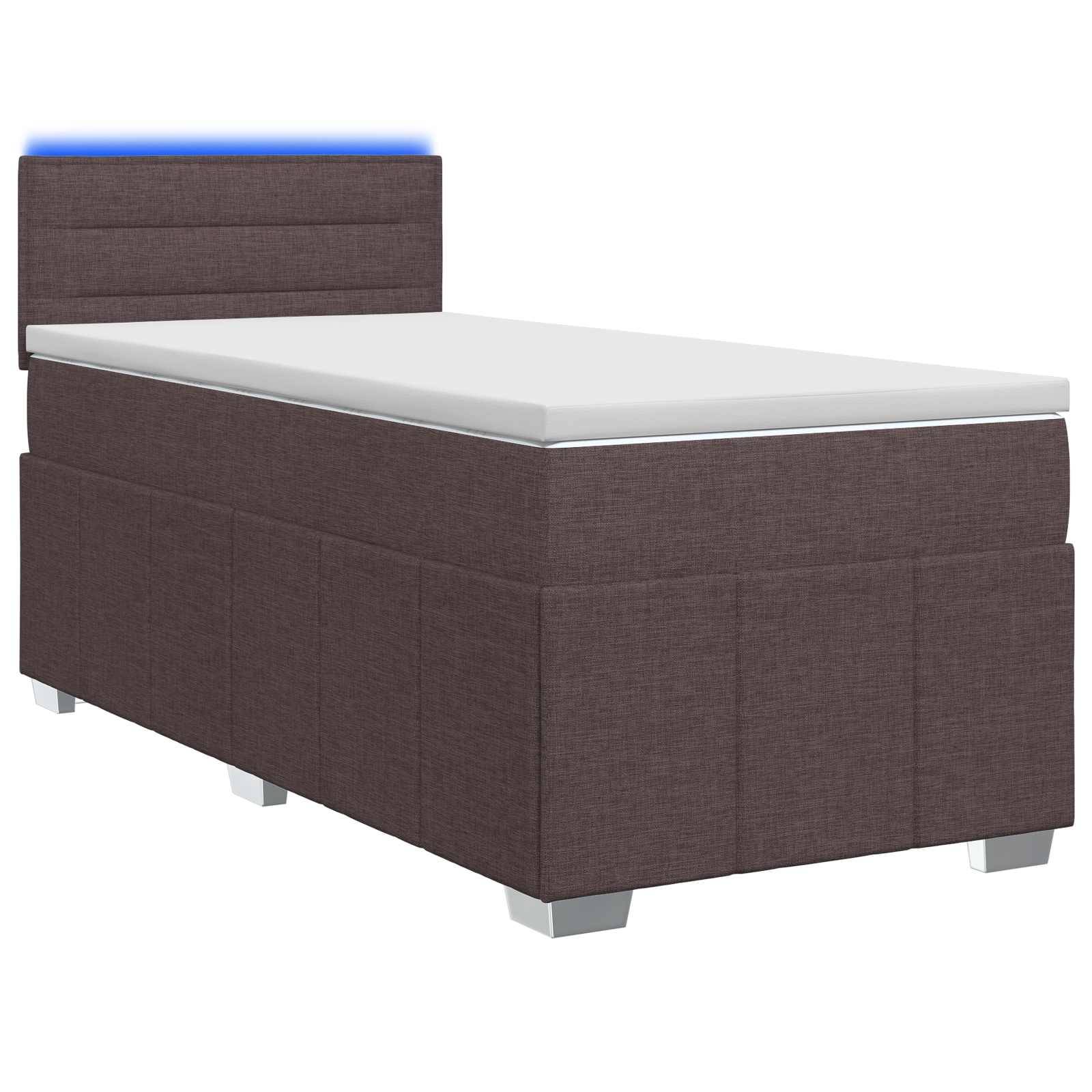 vidaXL Boxspringbett mit Matratze Dunkelbraun 90 x 200 cm Stoff