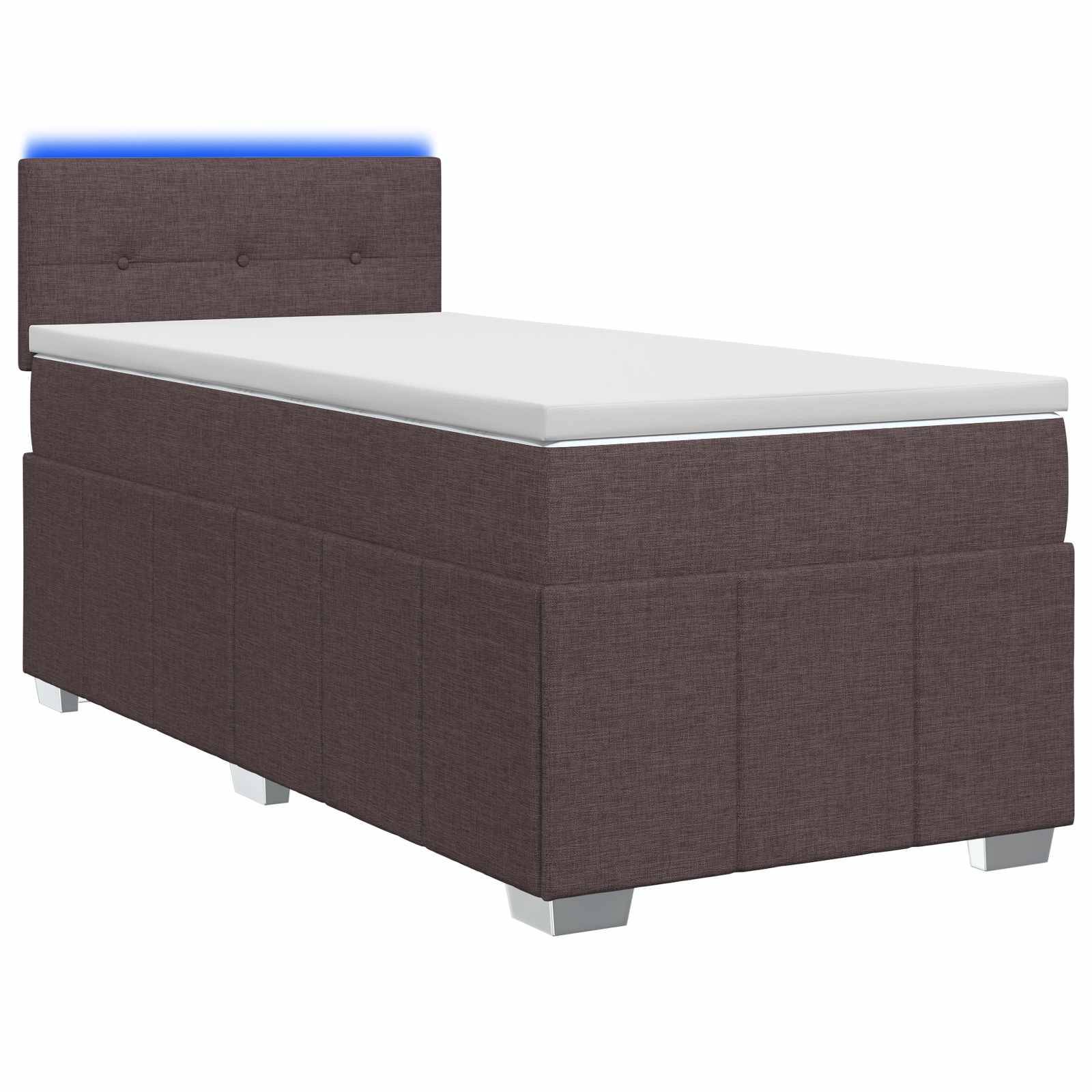 vidaXL Boxspringbett mit Matratze Dunkelbraun 100 x 200 cm Stoff