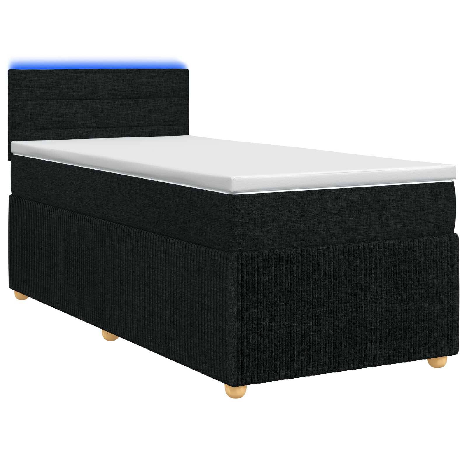 vidaXL Boxspringbett mit Matratze Schwarz 90 x 200 cm Stoff